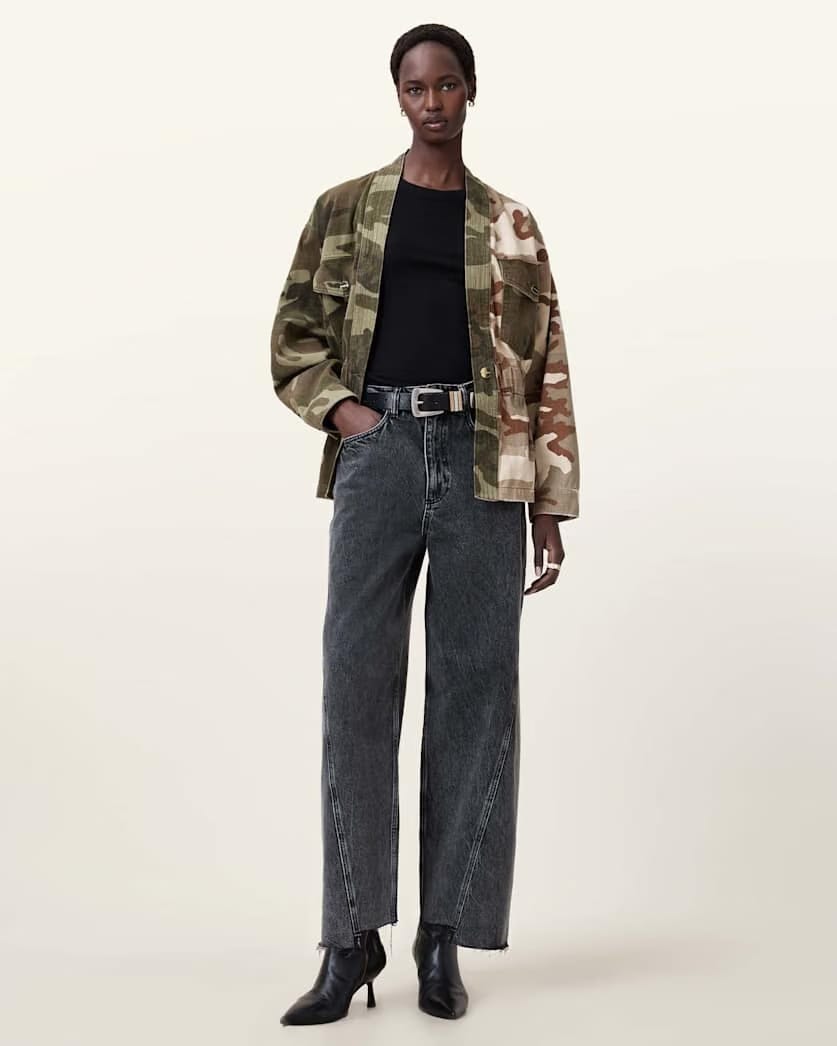 AllSaints Amelia Camouflage Jacket Women's Camo Green Women's