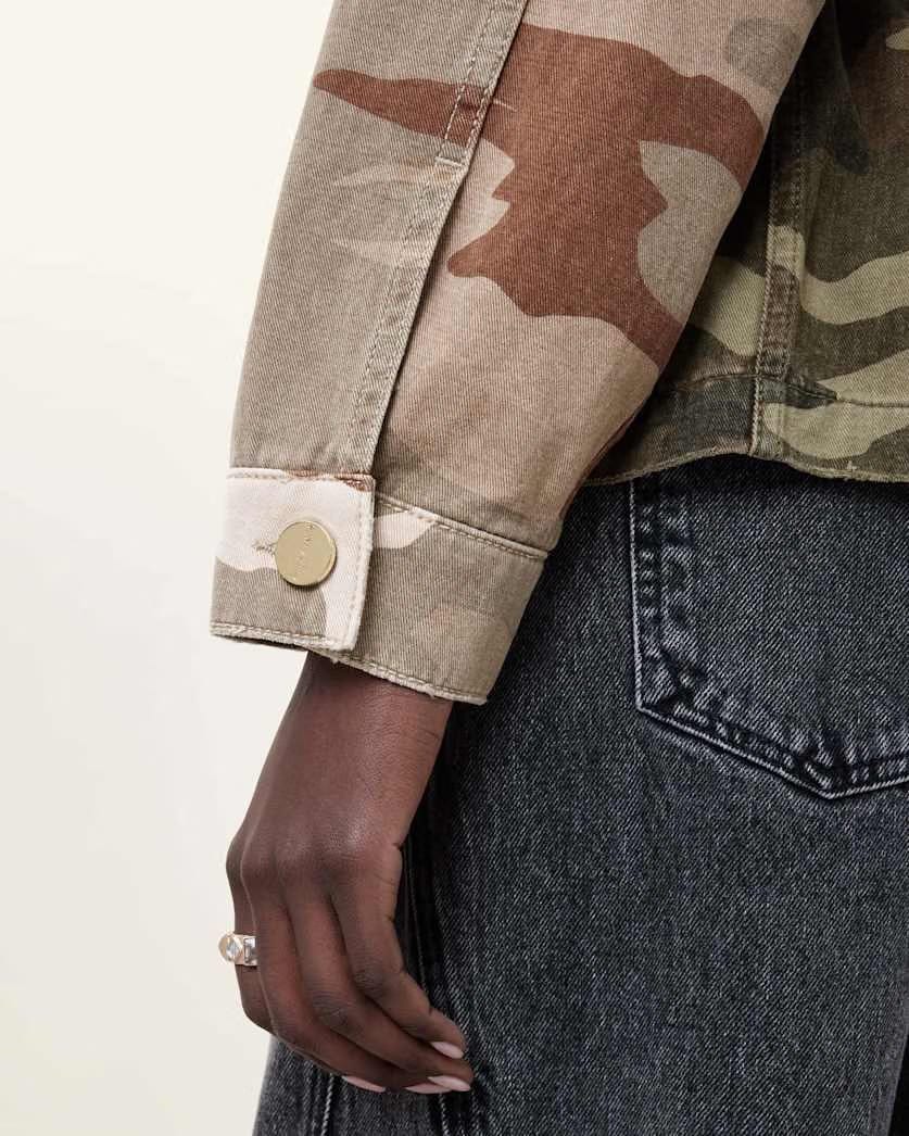 AllSaints Amelia Camouflage Jacket Women's Camo Green Women's