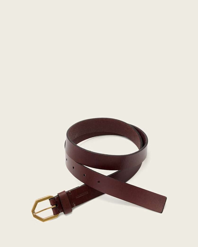 AllSaints Amara Leather Waist Belt Women's Brown Women's