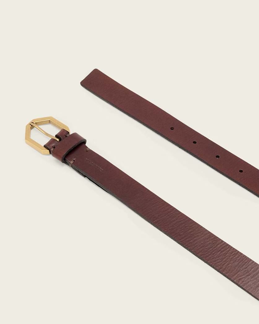 AllSaints Amara Leather Waist Belt Women's Brown Women's