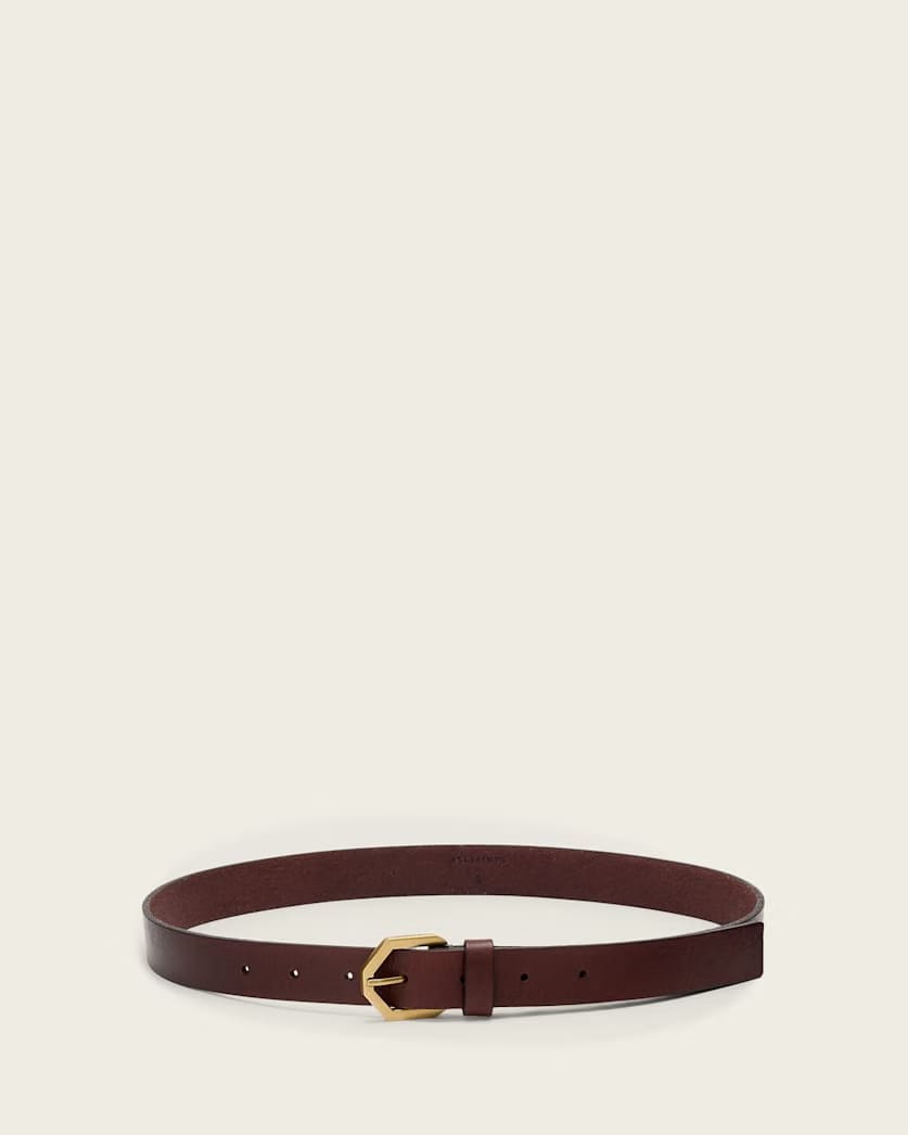 AllSaints Amara Leather Waist Belt Women's Brown Women's