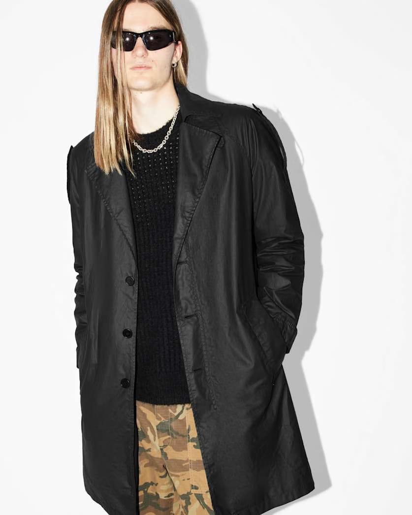 AllSaints Allman Waxed Water Repellent Mac Black