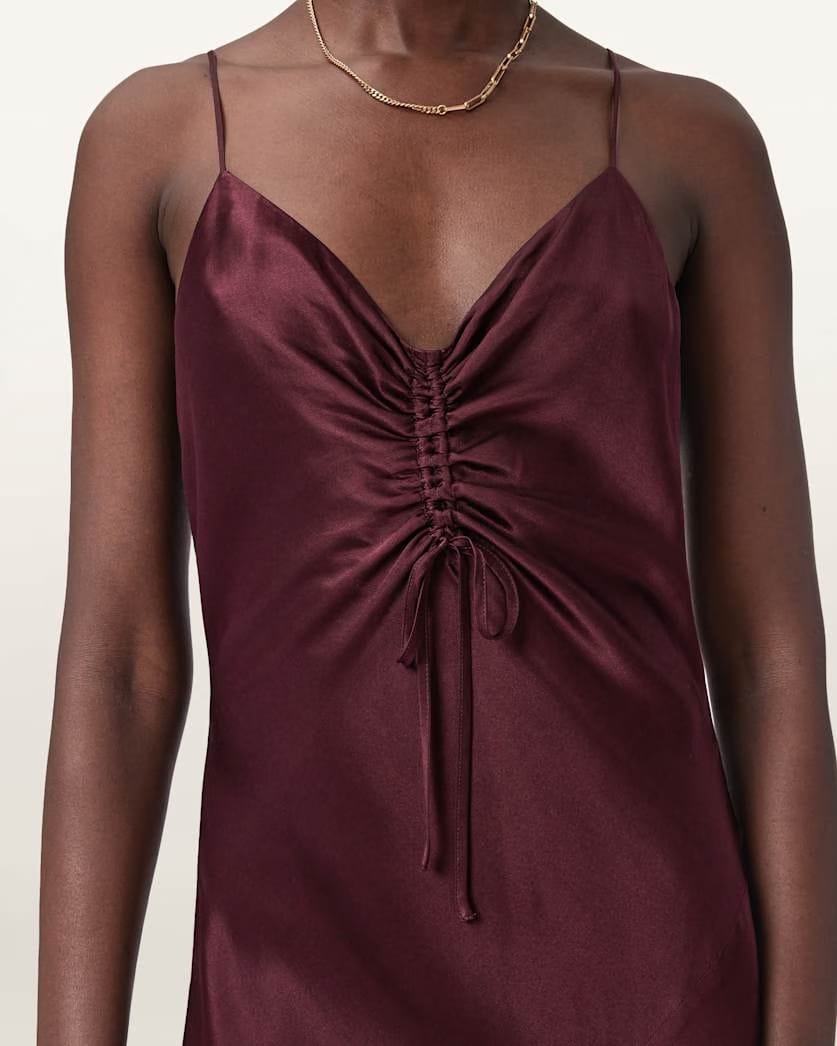 AllSaints Alexia Sleeveless Maxi Dress Women's Oxblood Red Women's