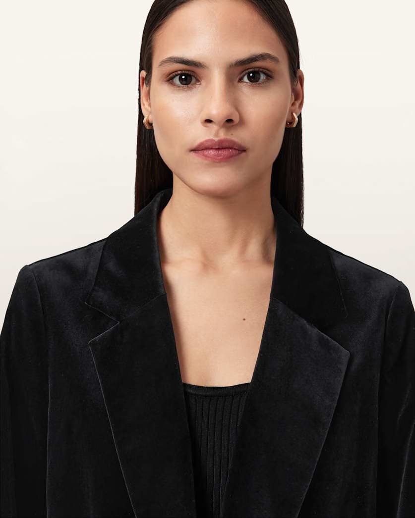 AllSaints Aleida Velvet Blazer Women's Black Women's