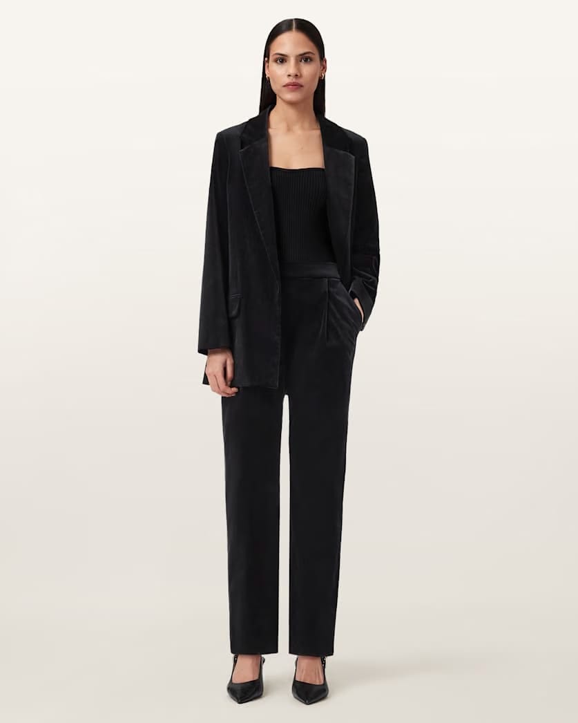 AllSaints Aleida Velvet Blazer Women's Black Women's