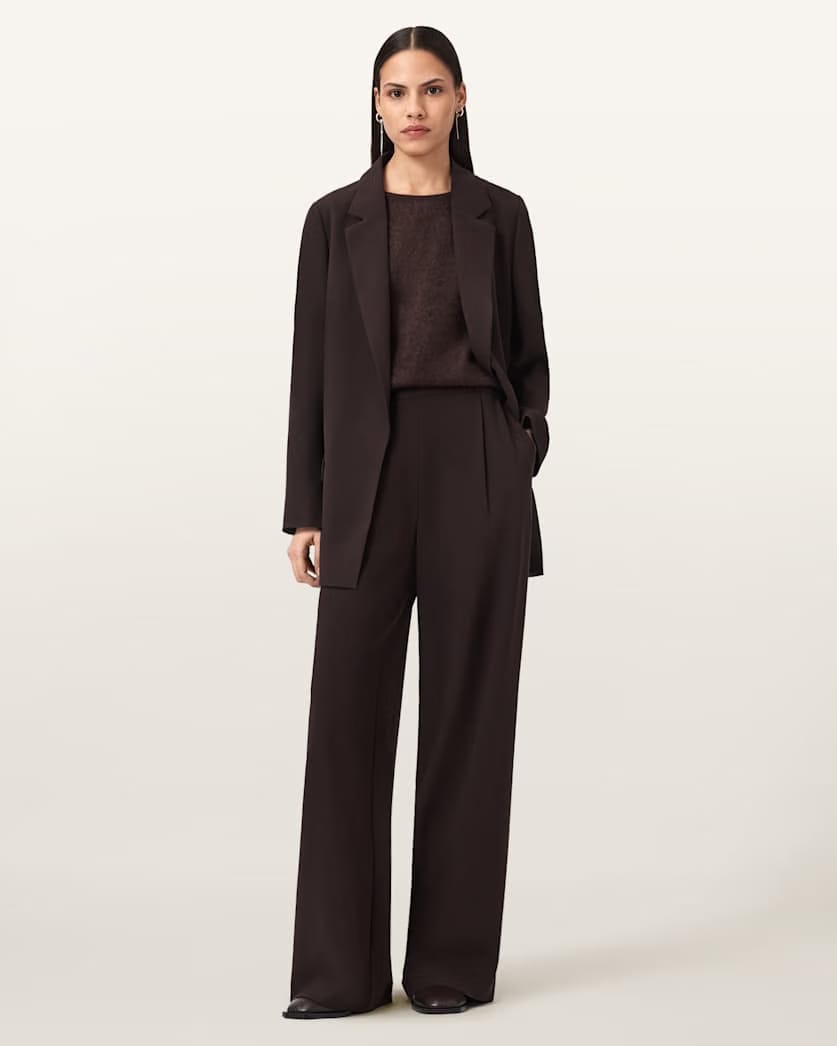 AllSaints Aleida Lightweight Wide Leg Pants Women's Oxblood Red Women's