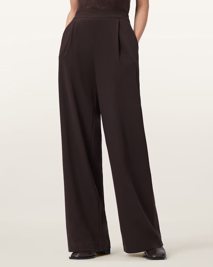 AllSaints Aleida Lightweight Wide Leg Pants Women's Oxblood Red Women's
