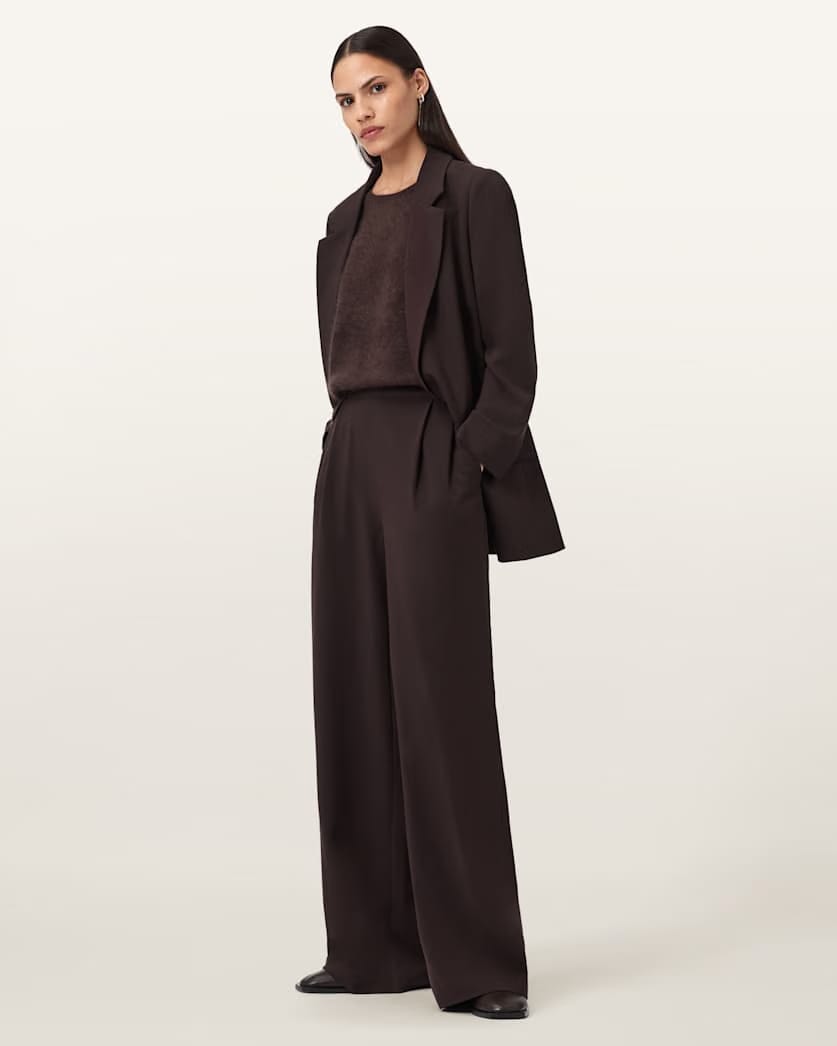 AllSaints Aleida Lightweight Wide Leg Pants Women's Oxblood Red Women's