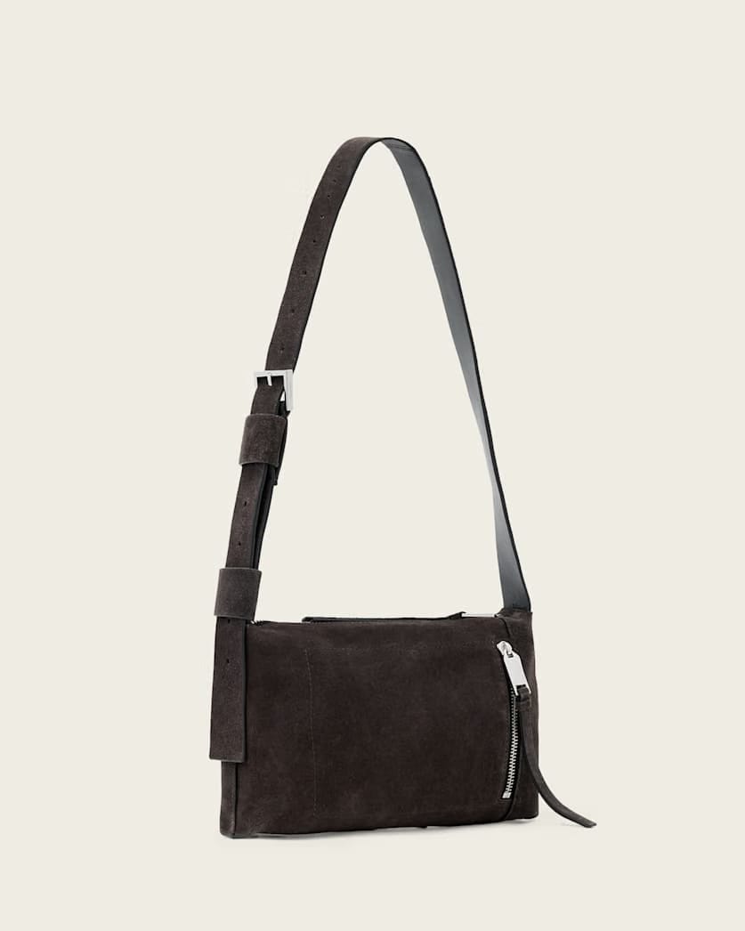 AllSaints Alba Suede Crossbody Bag Women's Bitter Brown Women's