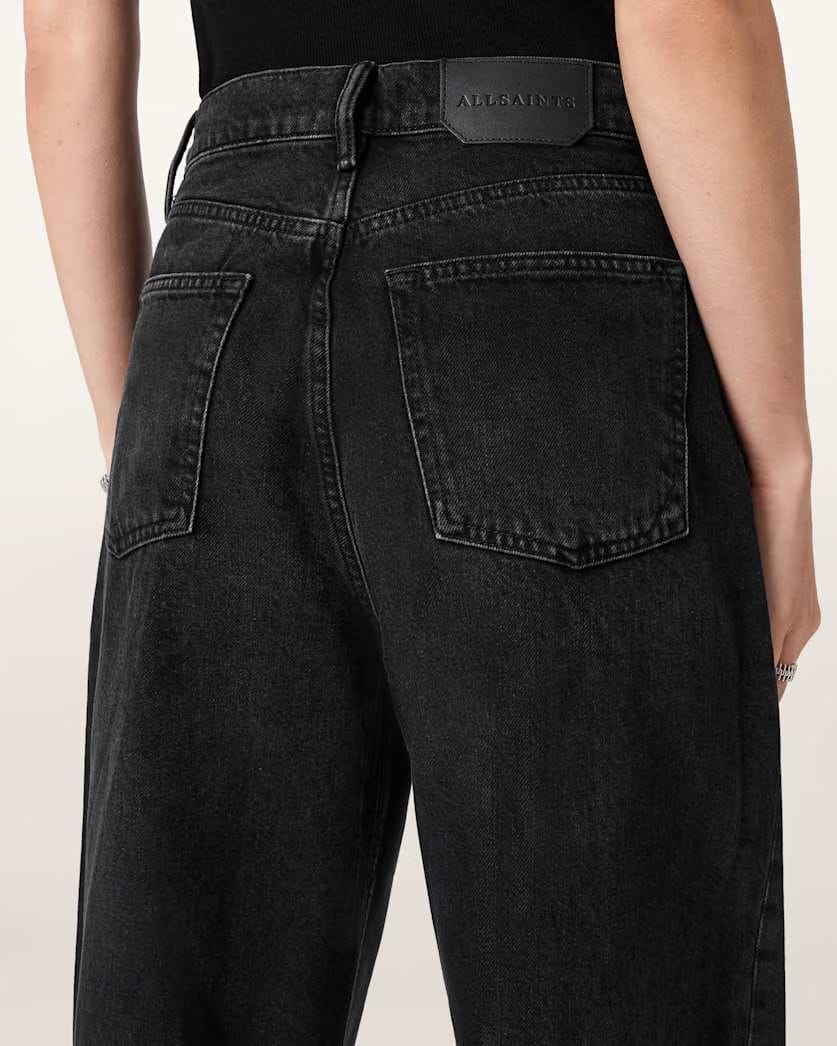 AllSaints Aki Mid Rise Crossover Jeans Women's Washed Black Women's