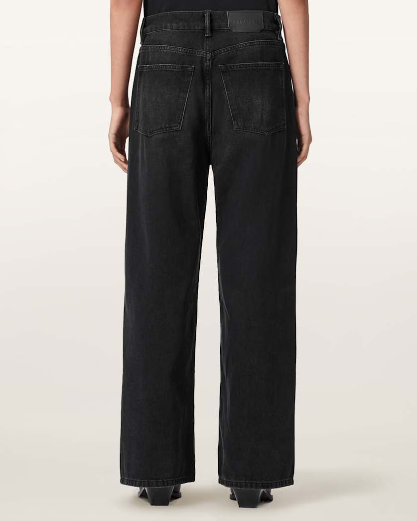 AllSaints Aki Mid Crossover Ripped Jeans Women's Destroy Black Women's