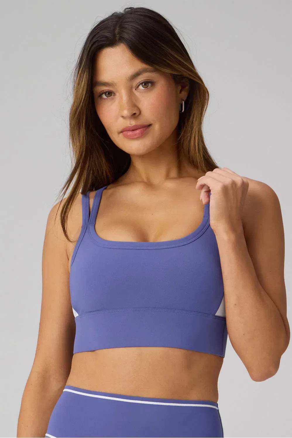 Fabletics Principal Color Block Longline Medium Impact Bra