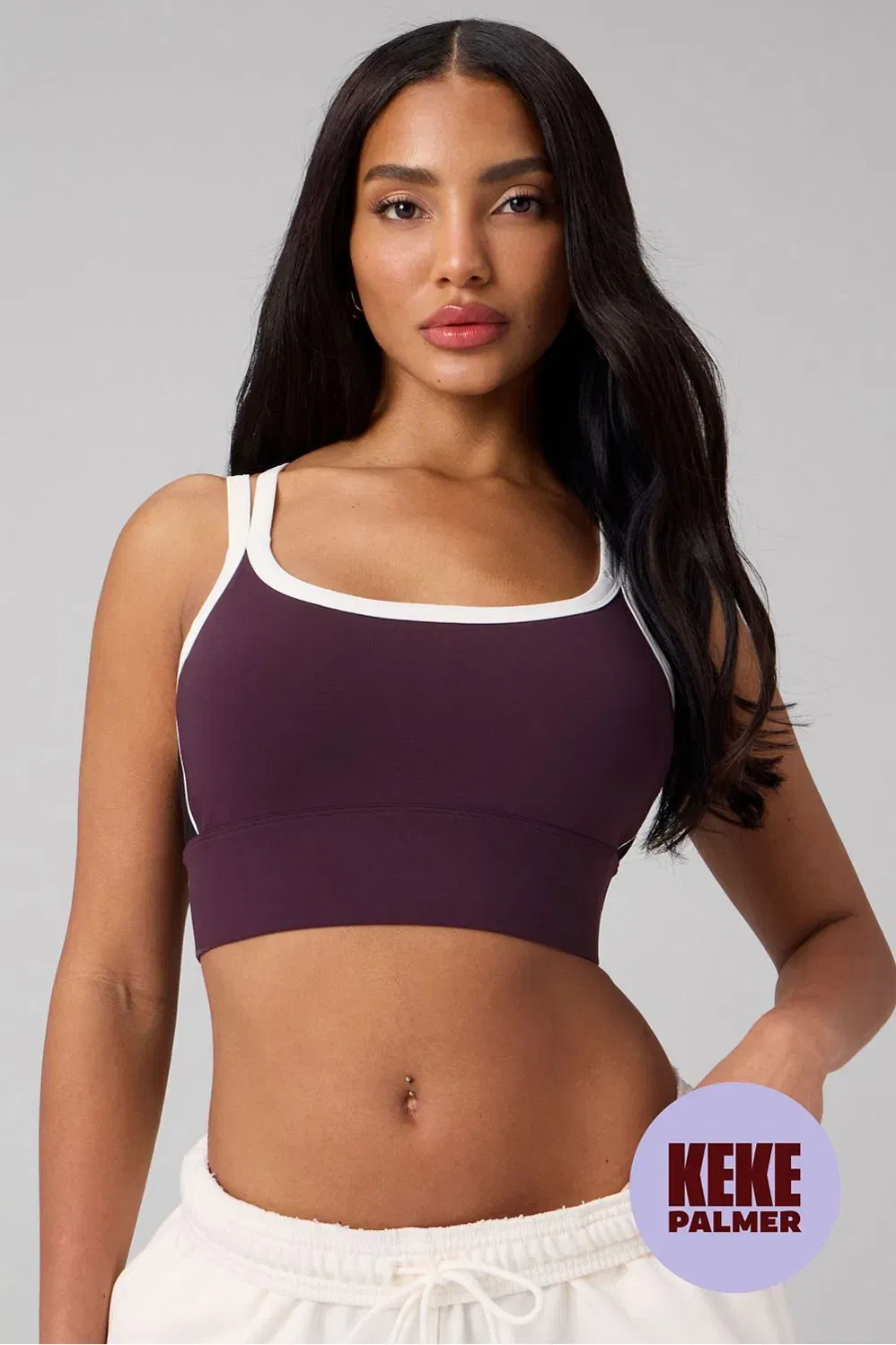 Fabletics Principal Color Block Longline Medium Impact Bra