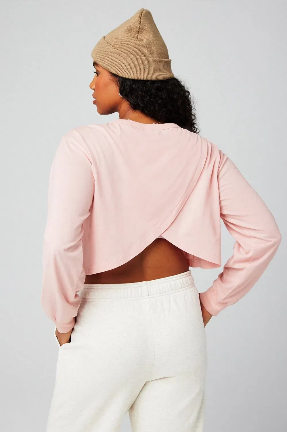 Fabletics 100% Cotton Cropped Boxy Long-Sleeve