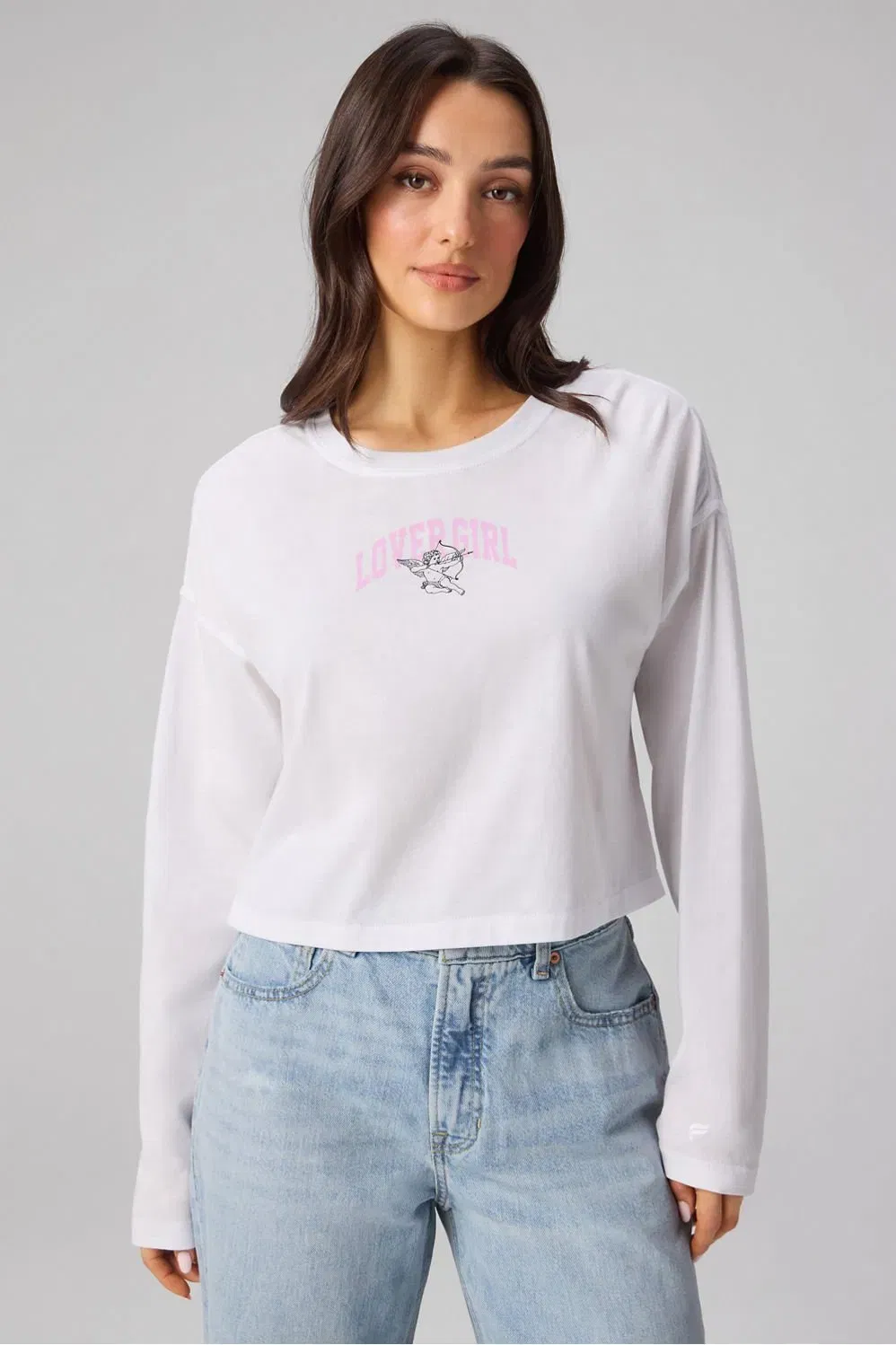 Fabletics 100% Cotton Boxy Long-Sleeve Tee