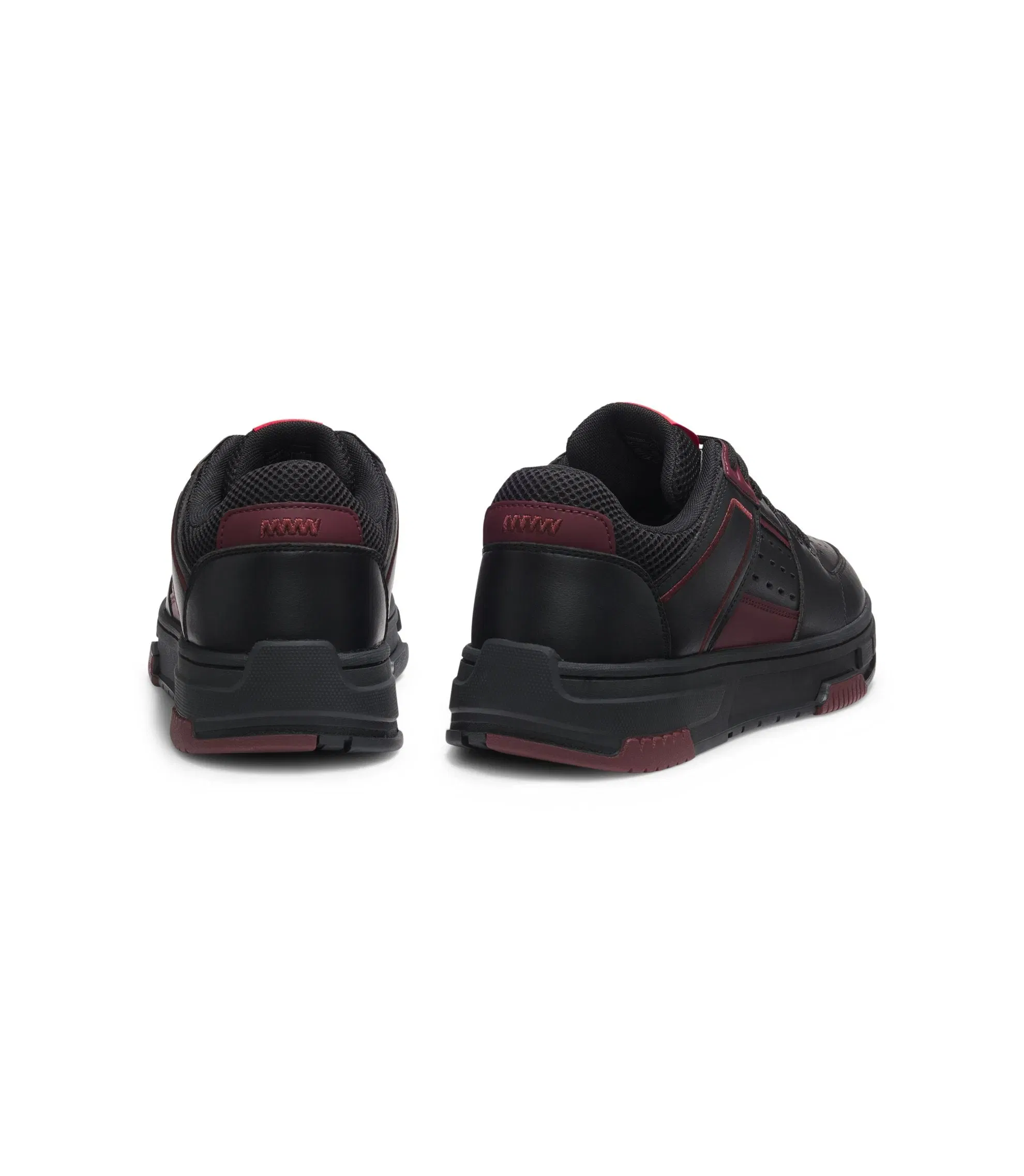 Hugo X Rb Faux Leather Trainers With Bull Graphic Logo Black Black