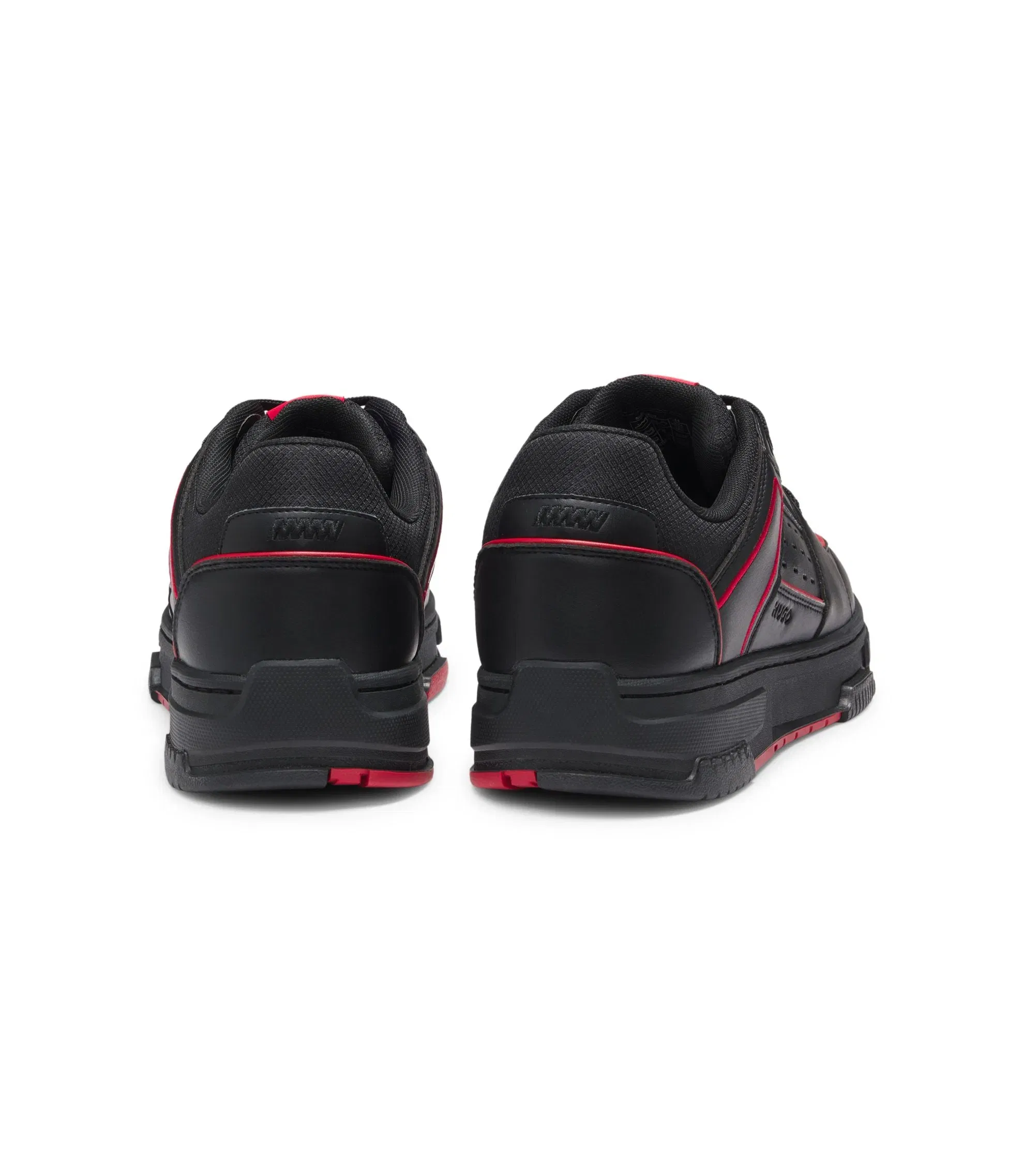Hugo X Rb Bull Motif Sneakers With Faux Leather Black Black
