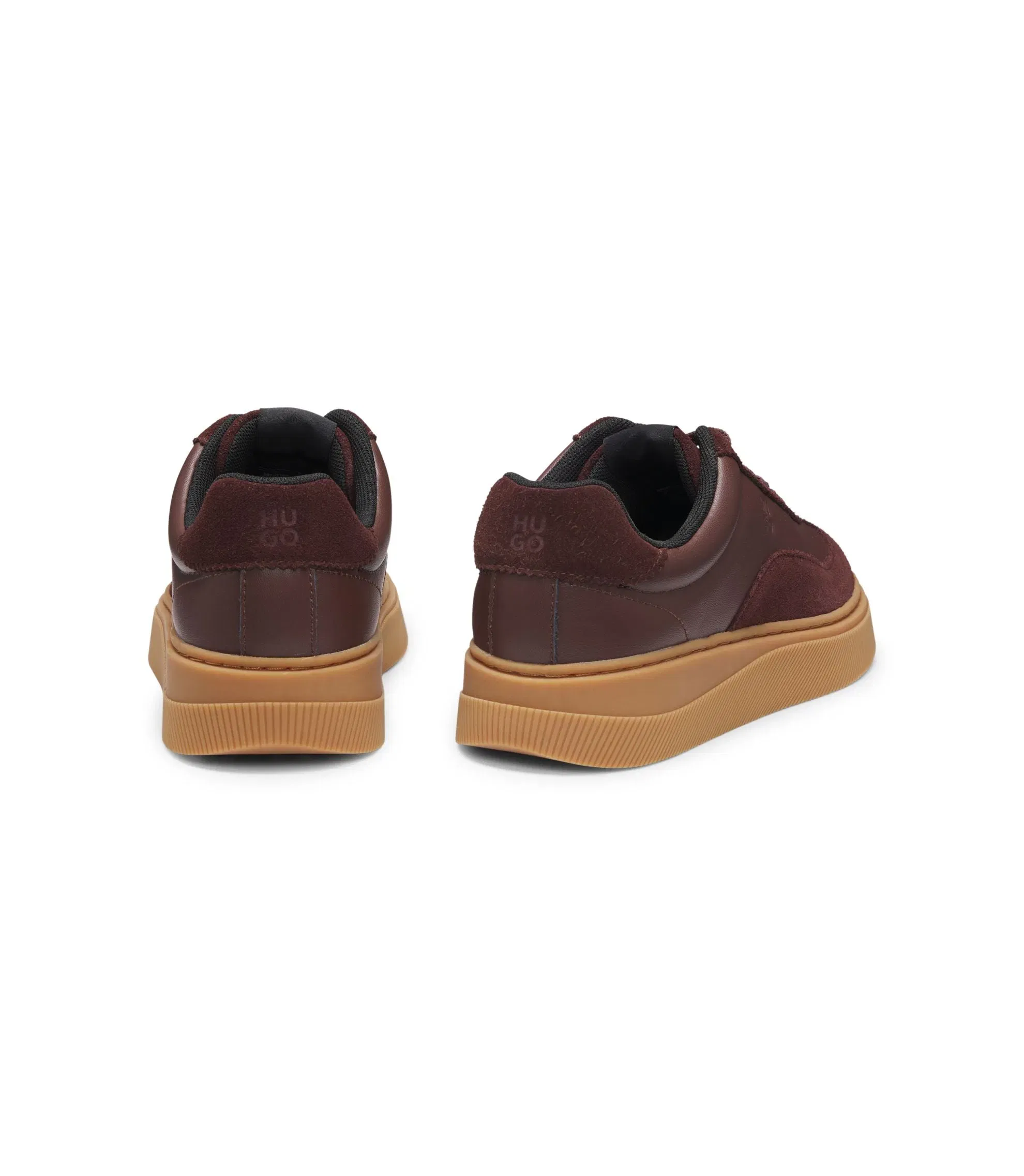Hugo Suede Trim Trainers With Low Profile Dark Brown Womens Dark Brown