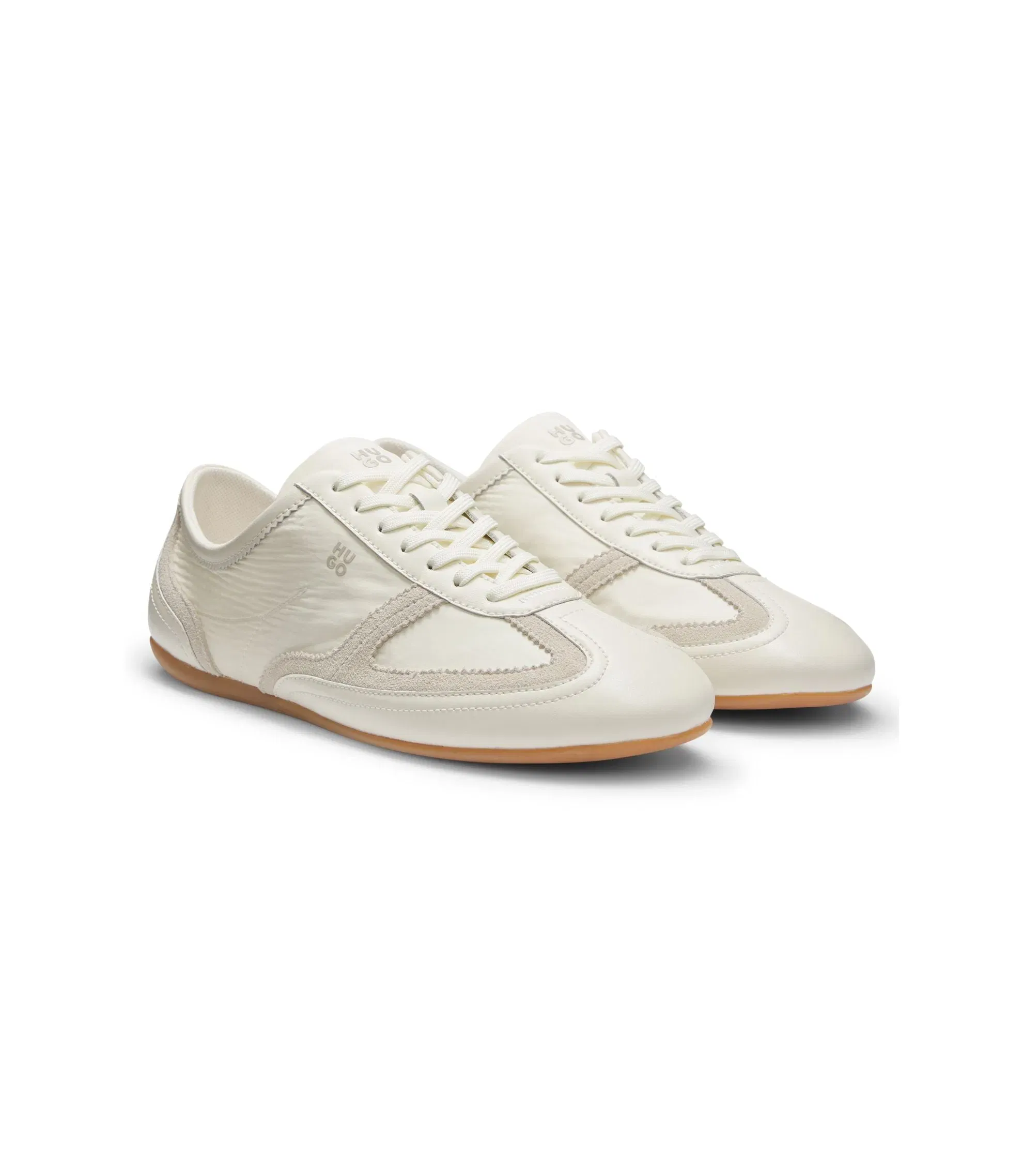 Hugo Low Top Trainers With Suede And Leather White Womens White