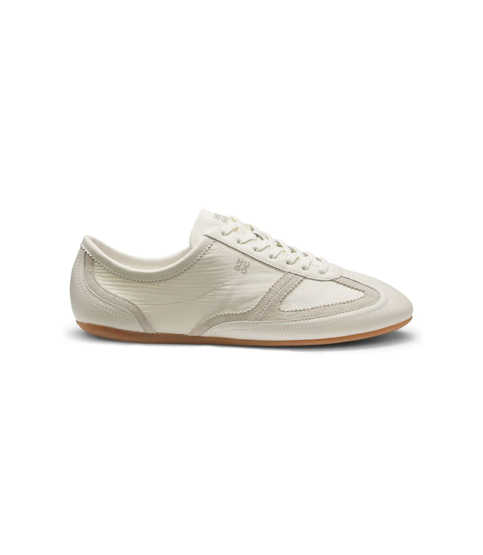 Hugo Low Top Trainers With Suede And Leather White Womens White