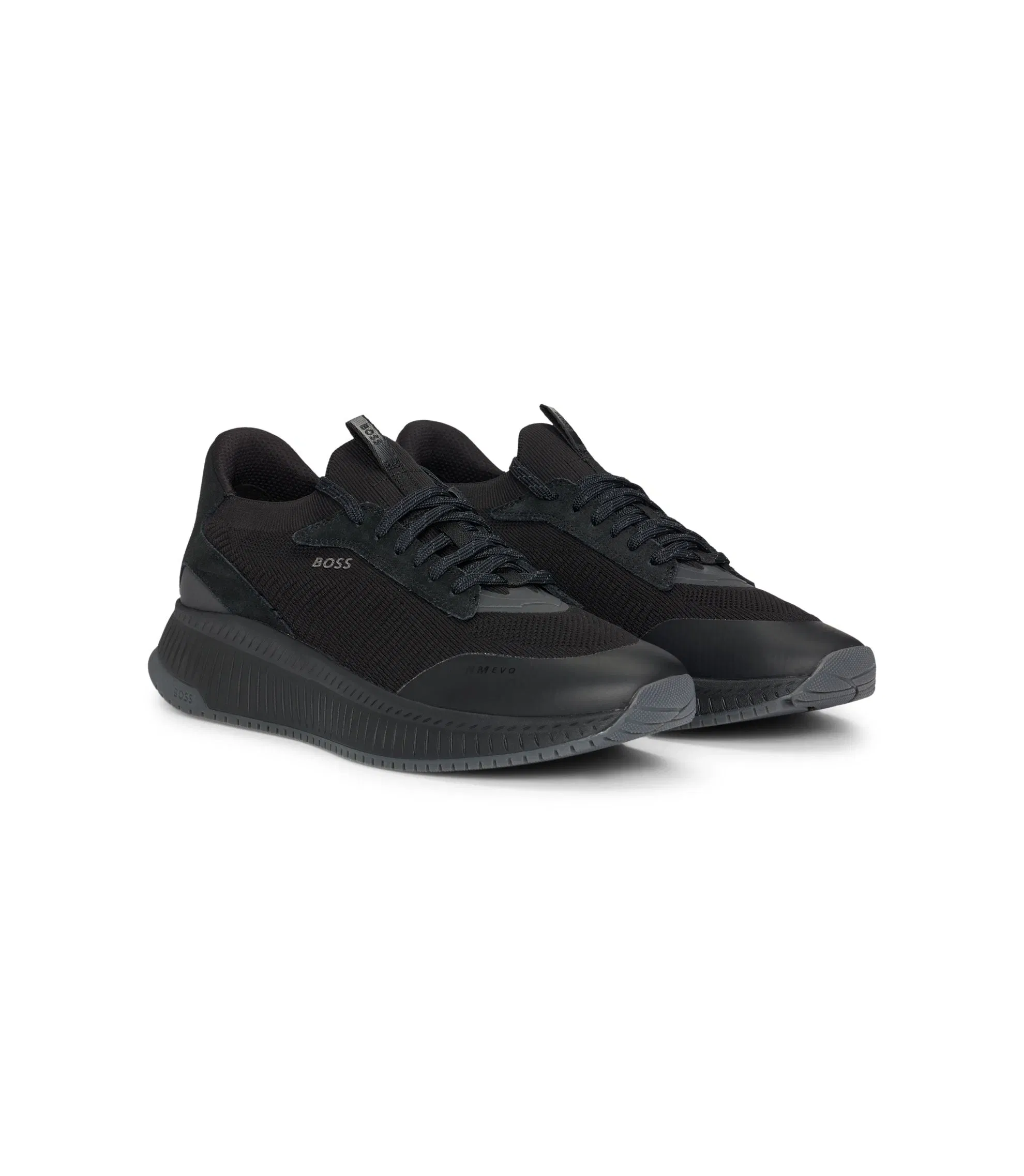 Boss Ttnm Evo Trainers With Knitted Uppers Black Black