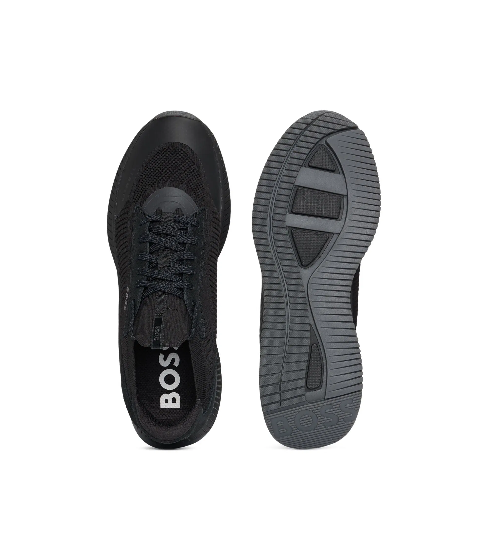 Boss Ttnm Evo Trainers With Knitted Uppers Black Black