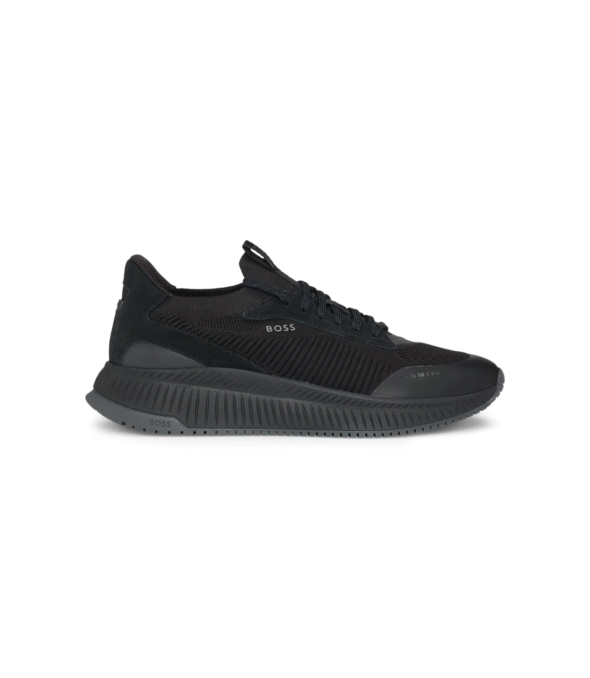 Boss Ttnm Evo Trainers With Knitted Uppers Black Black