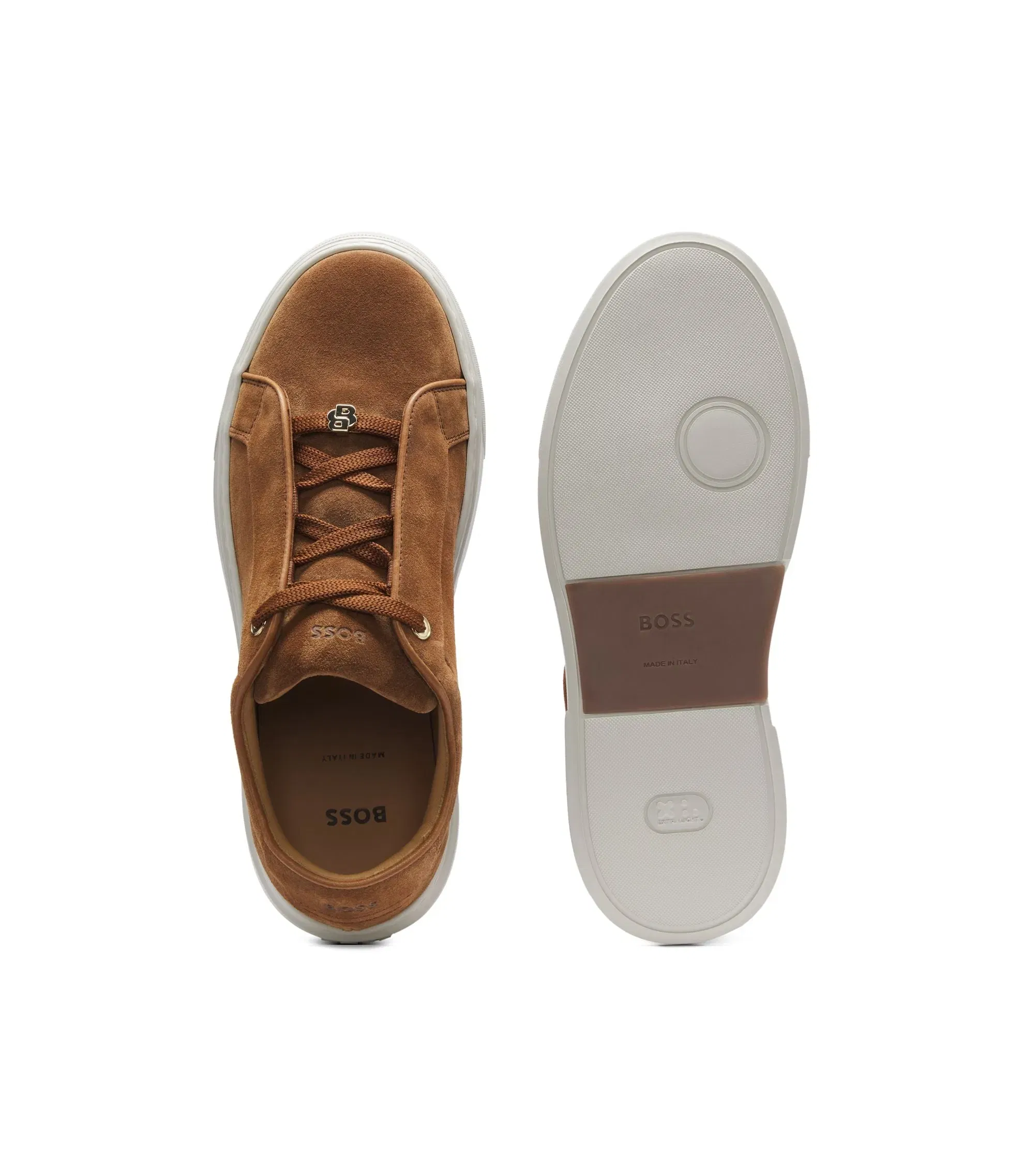 Boss Suede Trainers With Hidden Wedge Light Brown Womens Light Brown