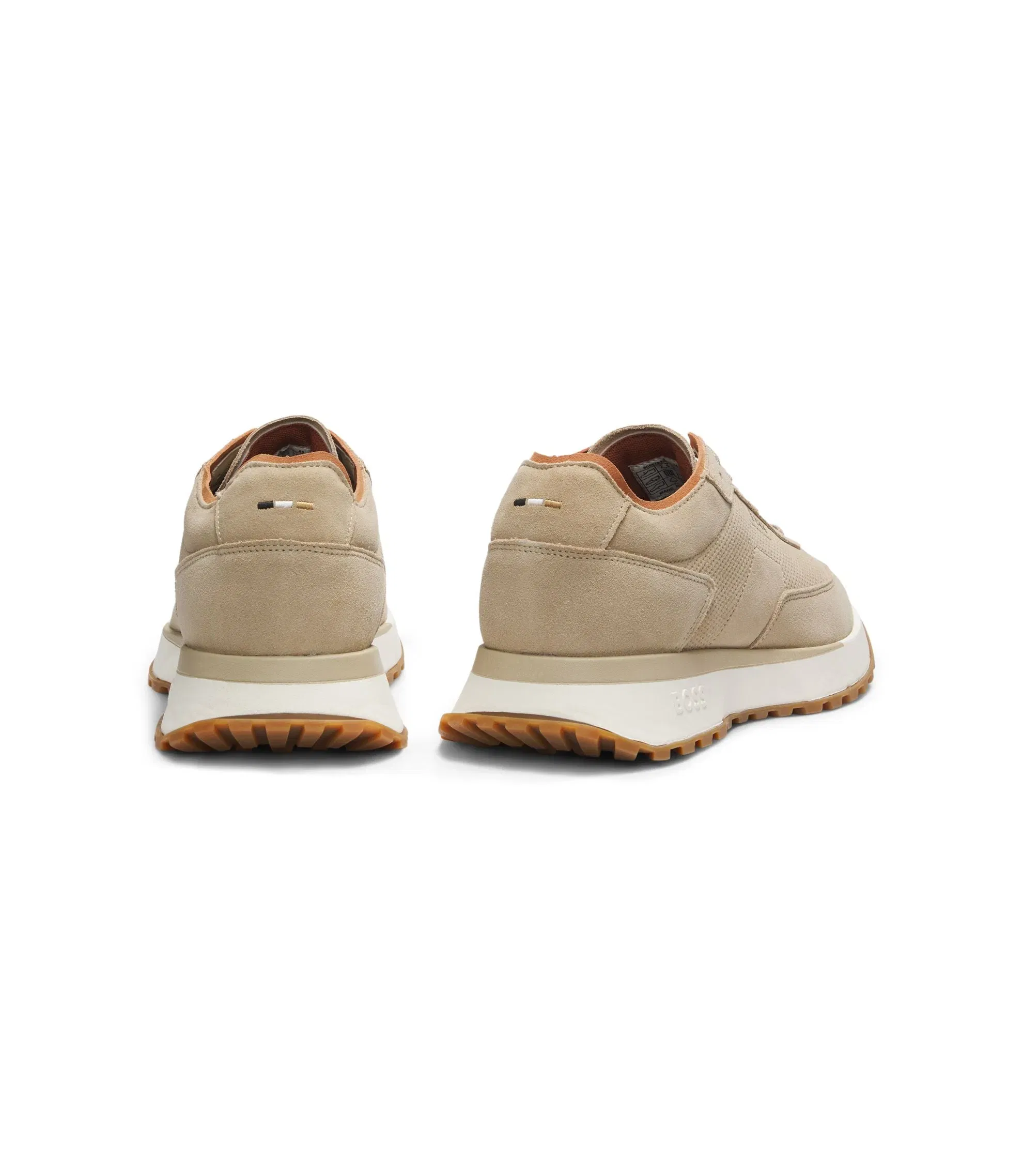 Boss Suede Sneakers With Perforations Beige Beige