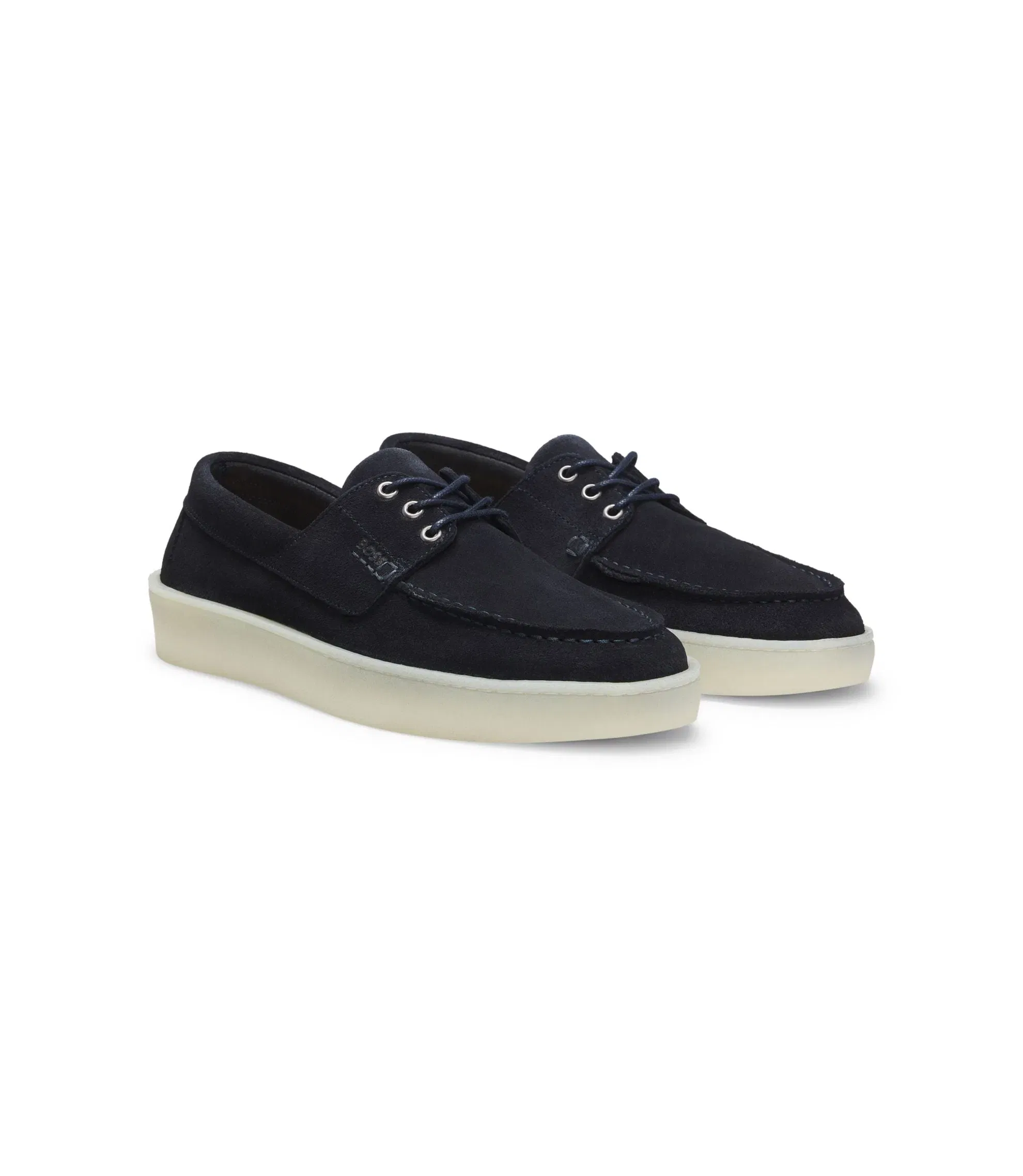 Boss Suede Loafers With Slightly Translucent Sole Dark Blue Dark Blue