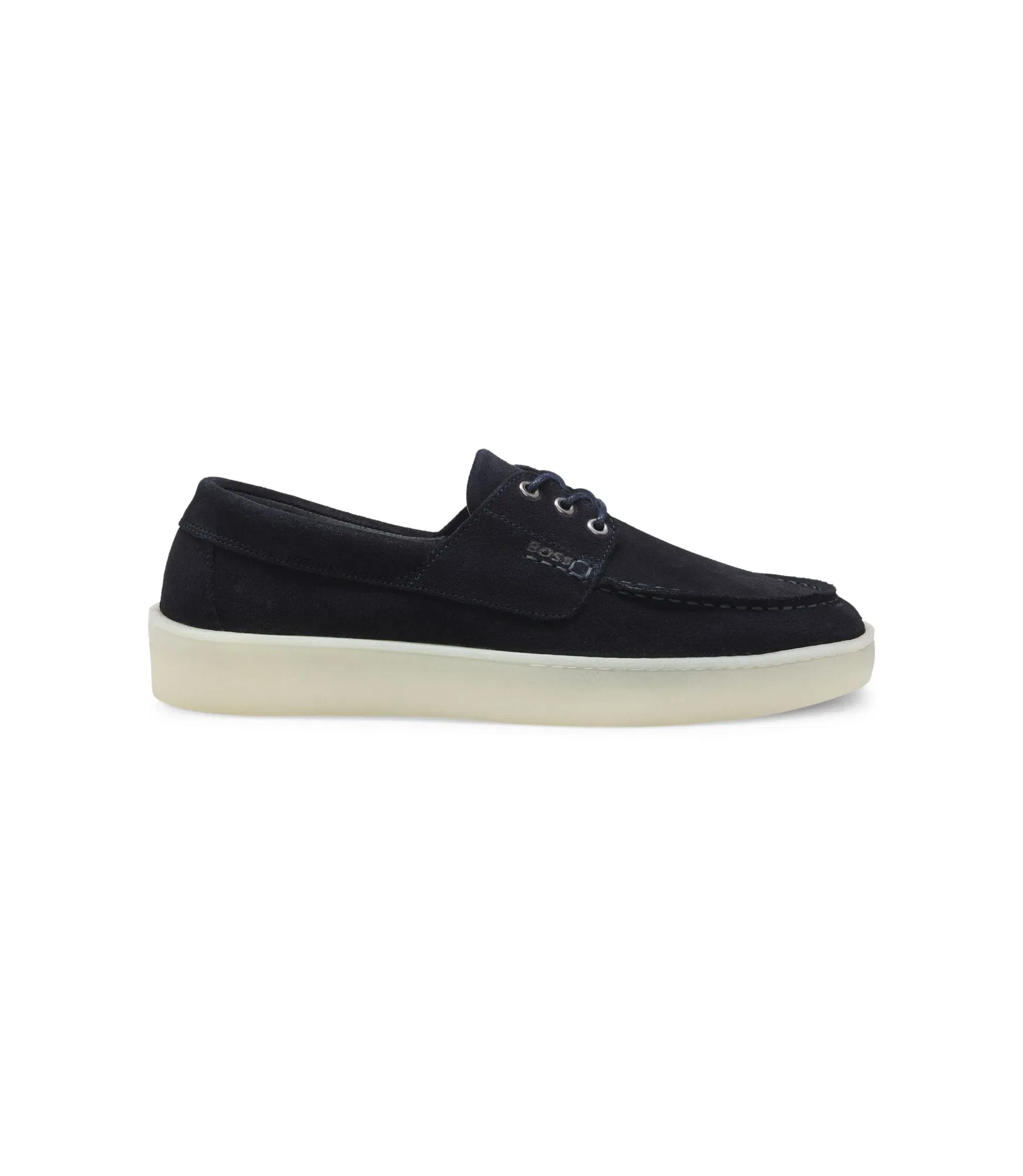 Boss Suede Loafers With Slightly Translucent Sole Dark Blue Dark Blue