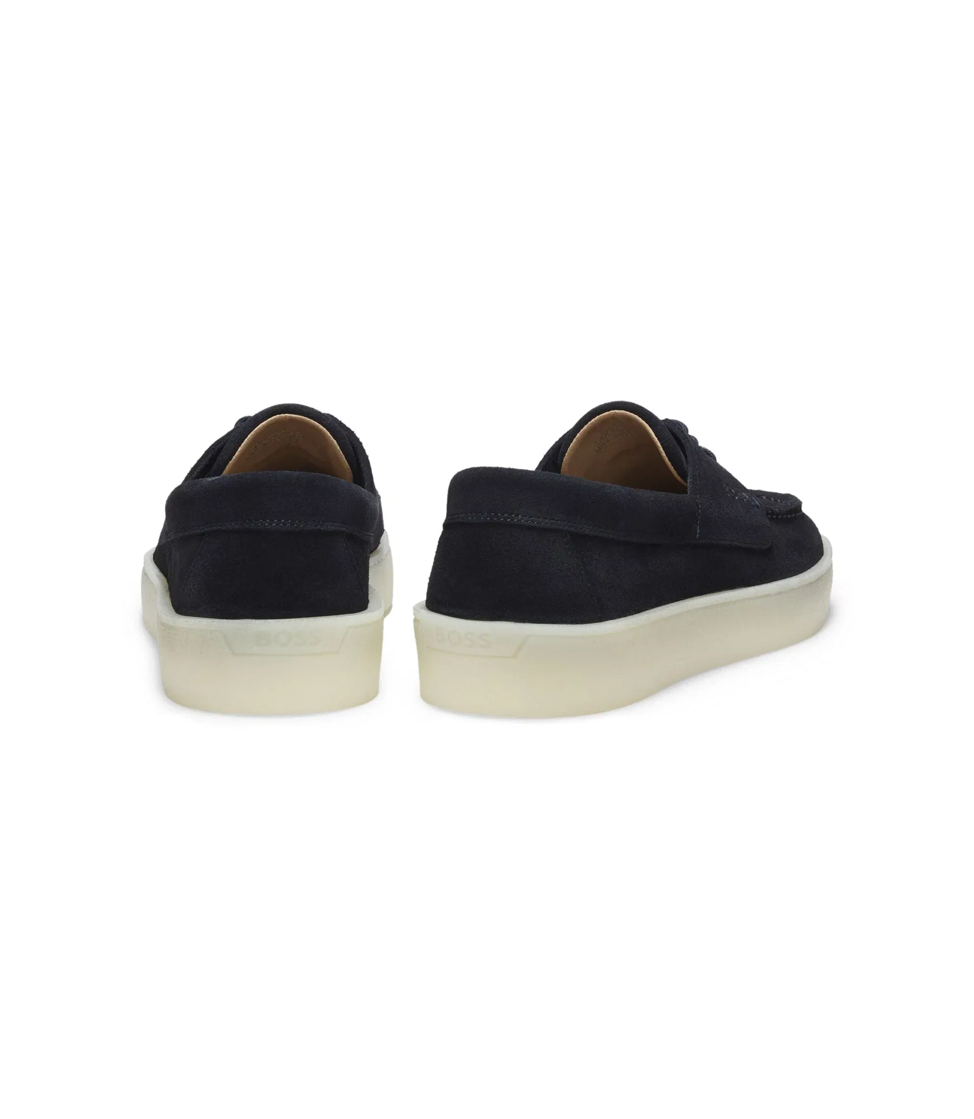 Boss Suede Loafers With Slightly Translucent Sole Dark Blue Dark Blue