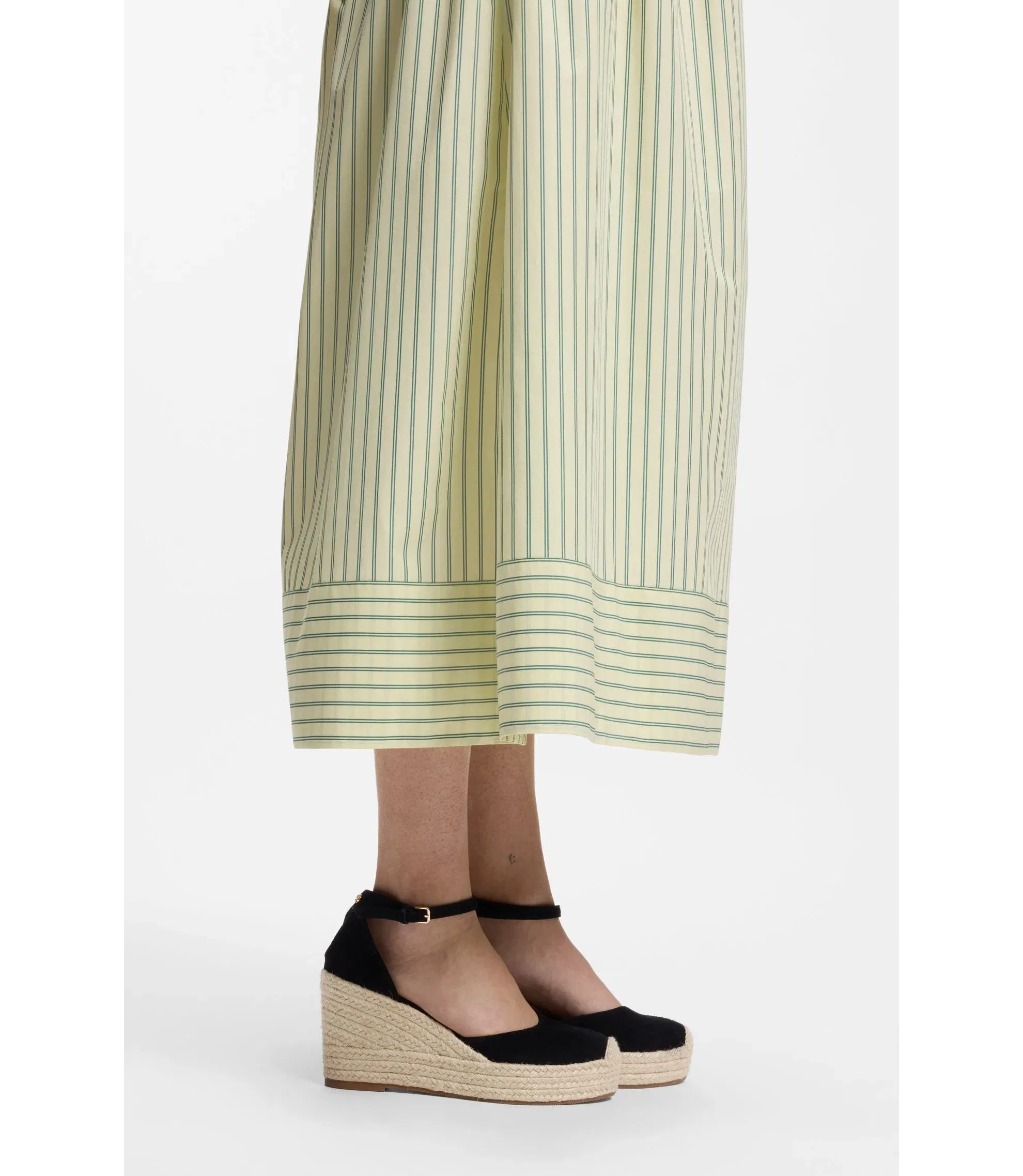 Boss Suede Espadrilles With Wedge Sole Black Womens Black