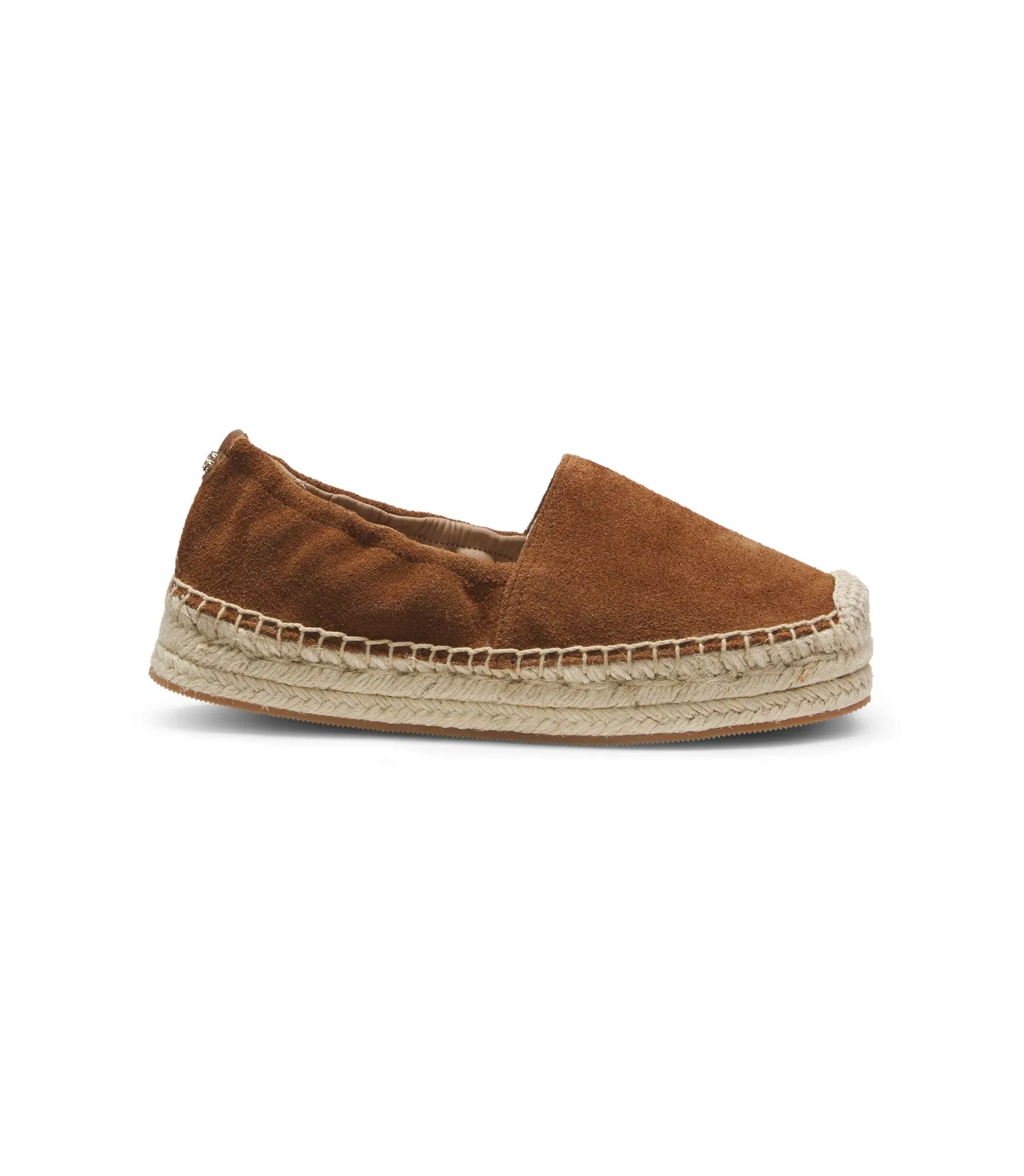 Boss Suede Espadrilles With Jute Midsole Brown Womens Brown