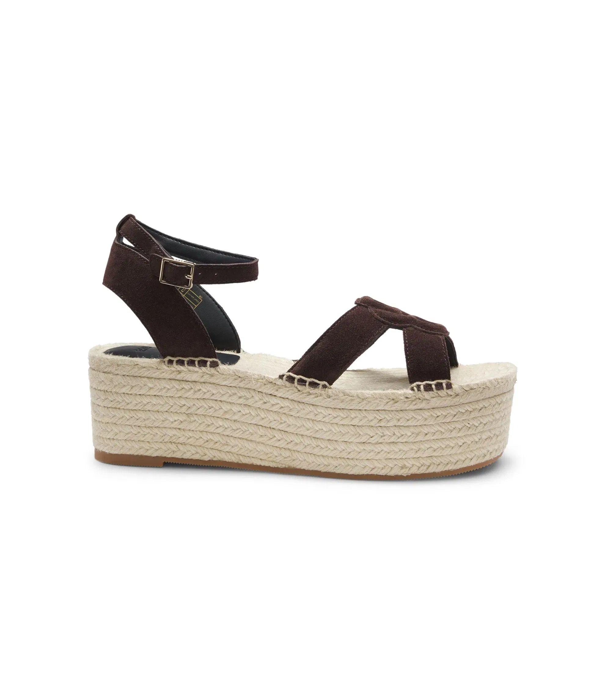Boss Suede Espadrilles With Double B Monogram Dark Brown Womens Dark Brown