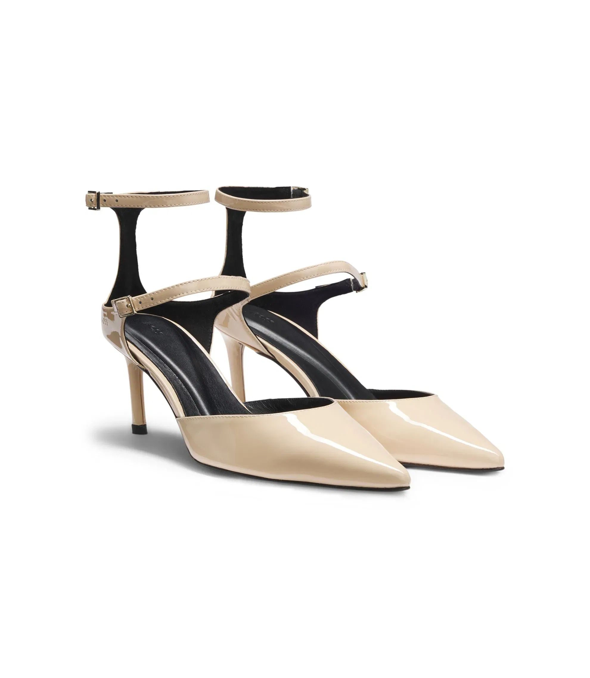 Boss Strap Detail Pumps In Patent Leather Light Yellow Womens Light Yellow