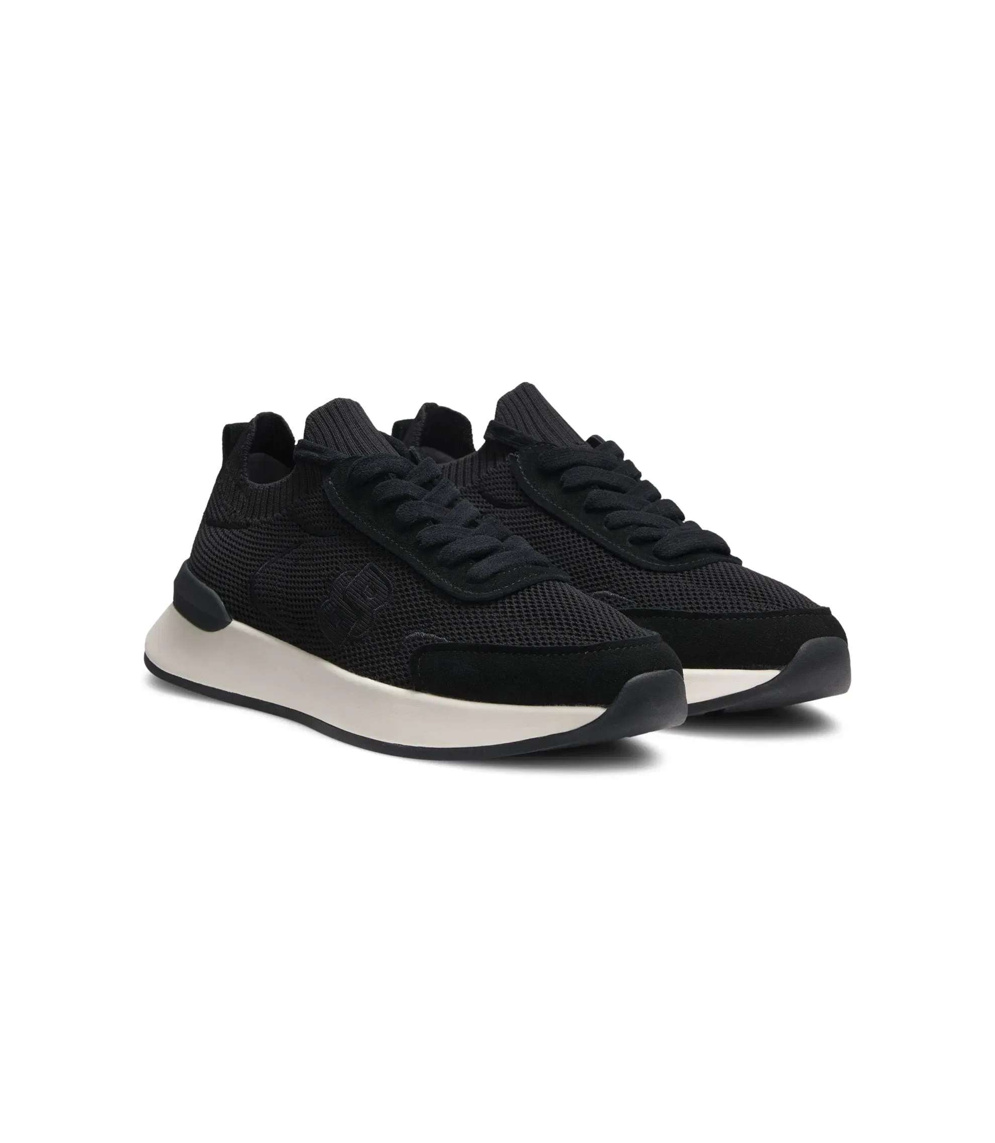 Boss Sock Trainers With Double B Monogram Black Womens Black