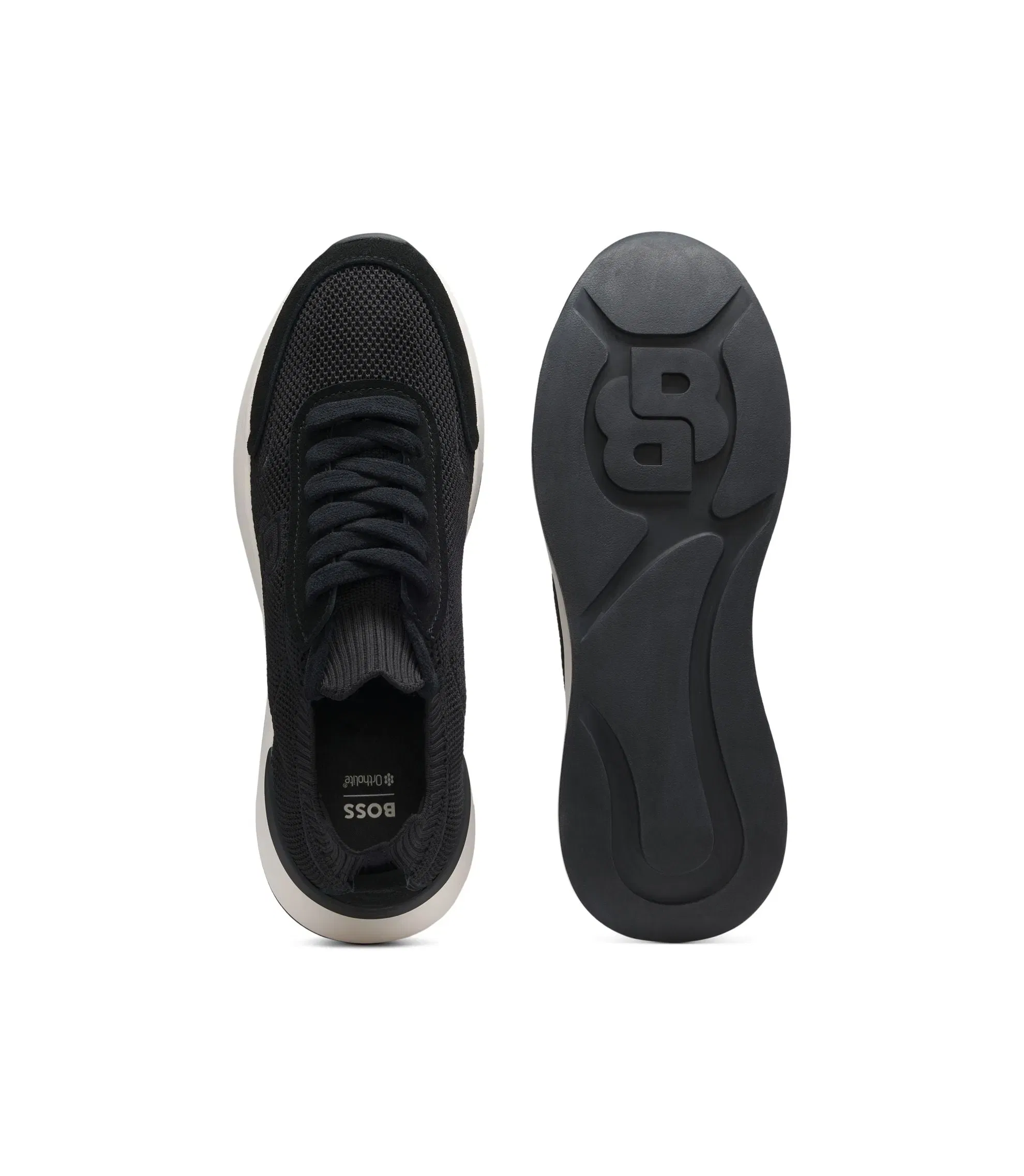 Boss Sock Trainers With Double B Monogram Black Womens Black
