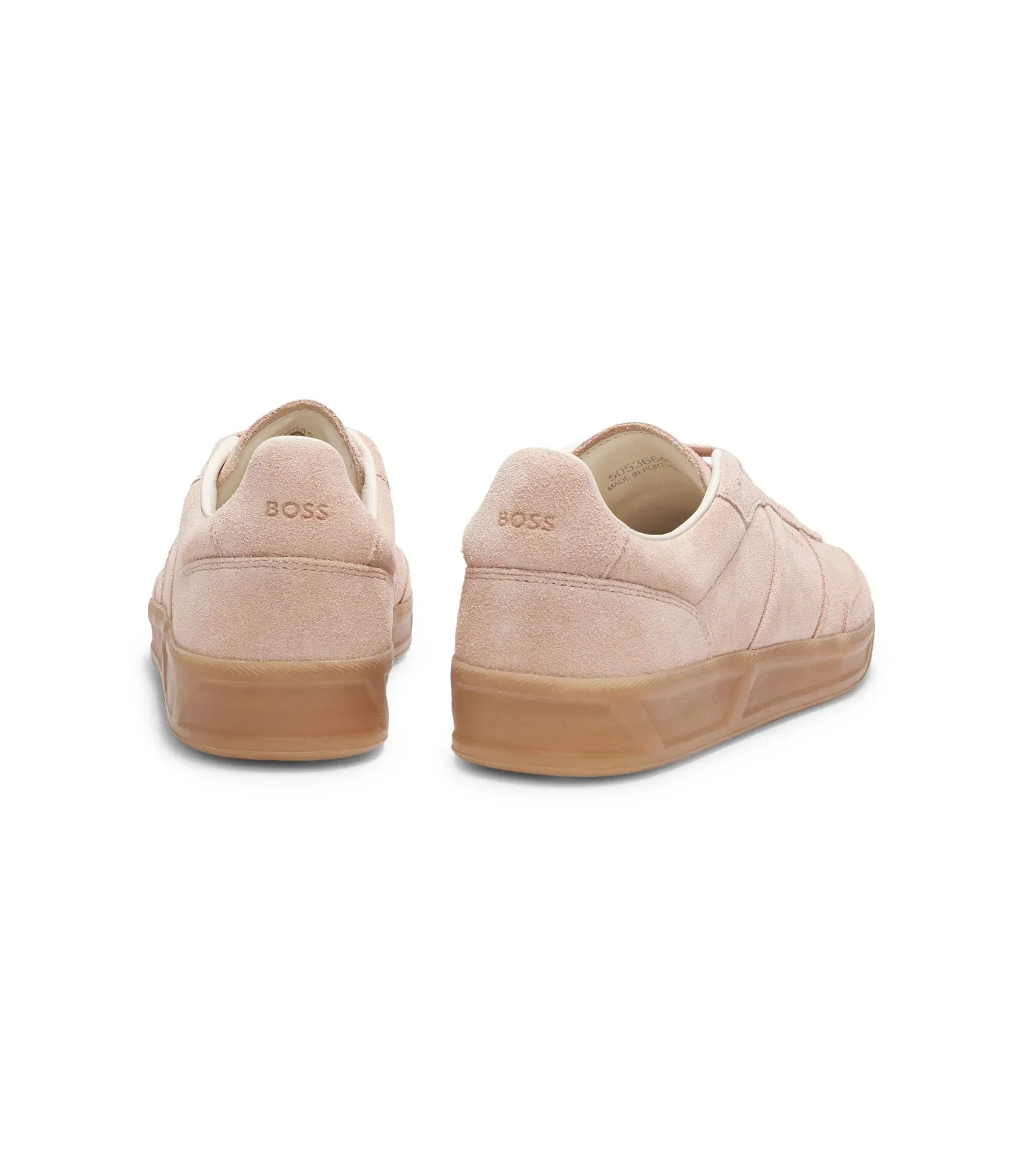 Boss Rubber Sole Trainers In Suede Light Pink Womens Light Pink