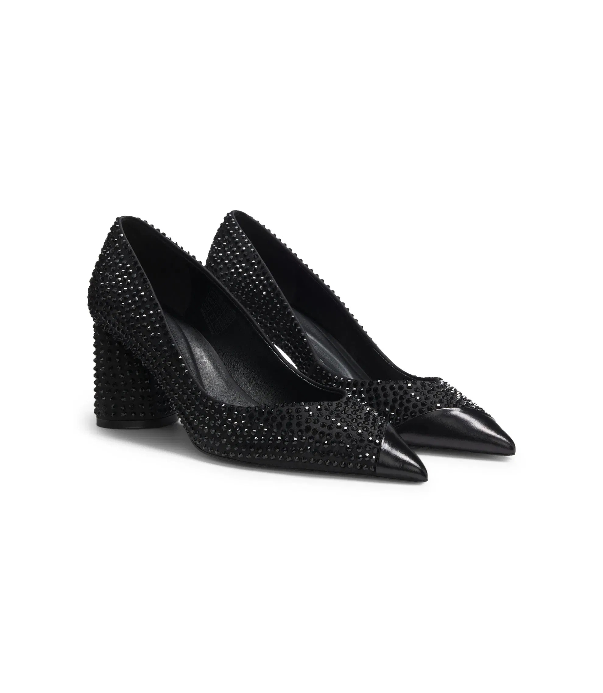 Boss Rhinestone Pumps In Satin With 7Cm Heel Black Womens Black