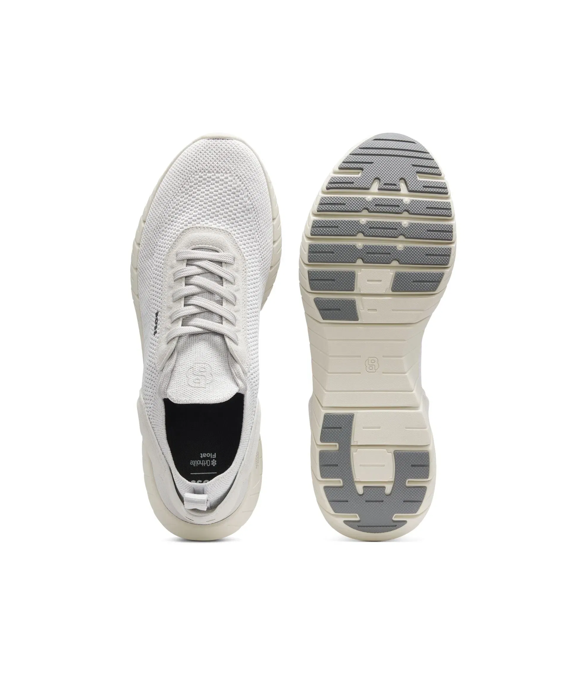 Boss Motion Sneakers With Knitted Uppers And Leather Trims White White