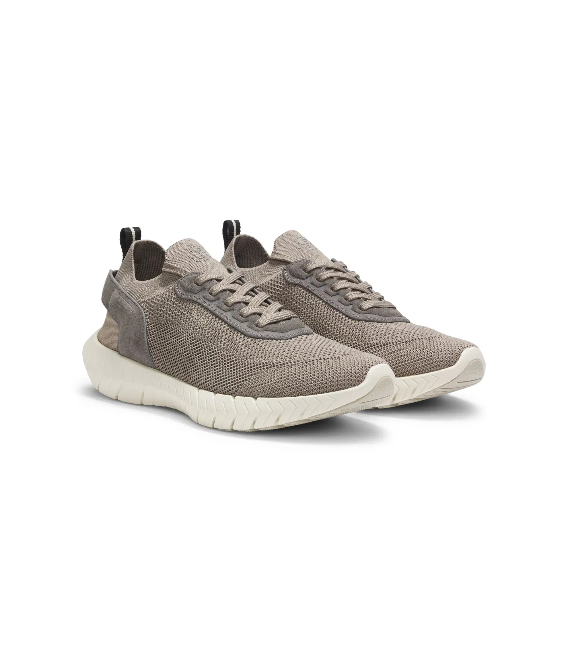 Boss Motion Sneakers With Knitted Uppers And Leather Trims Light Green Light Green