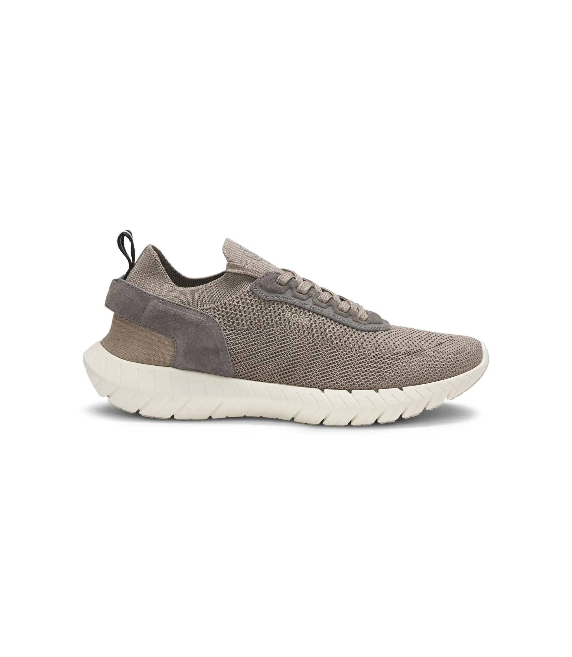 Boss Motion Sneakers With Knitted Uppers And Leather Trims Light Green Light Green