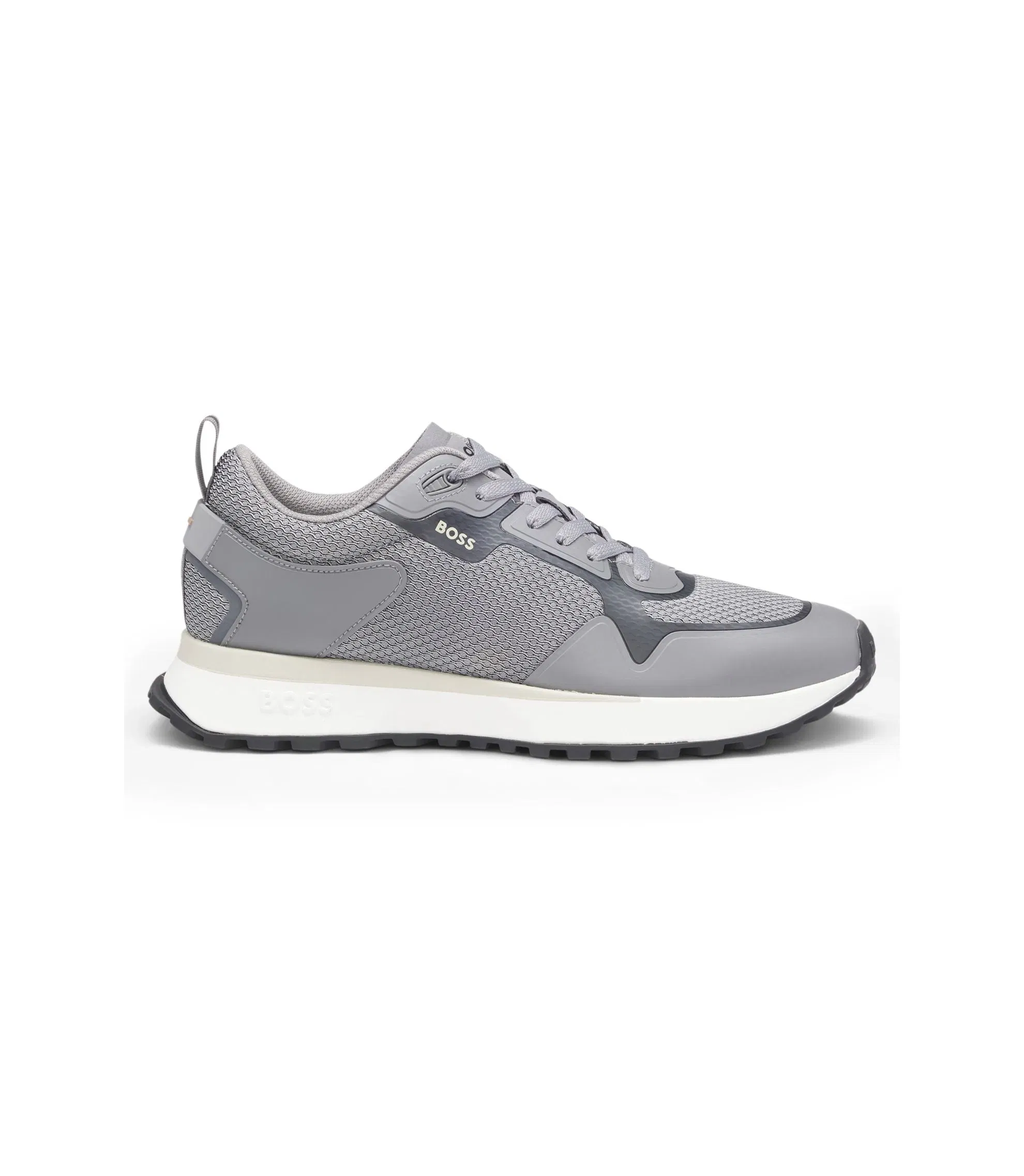 Boss Mesh Detail Trainers In Mixed Materials Light Grey Light Grey