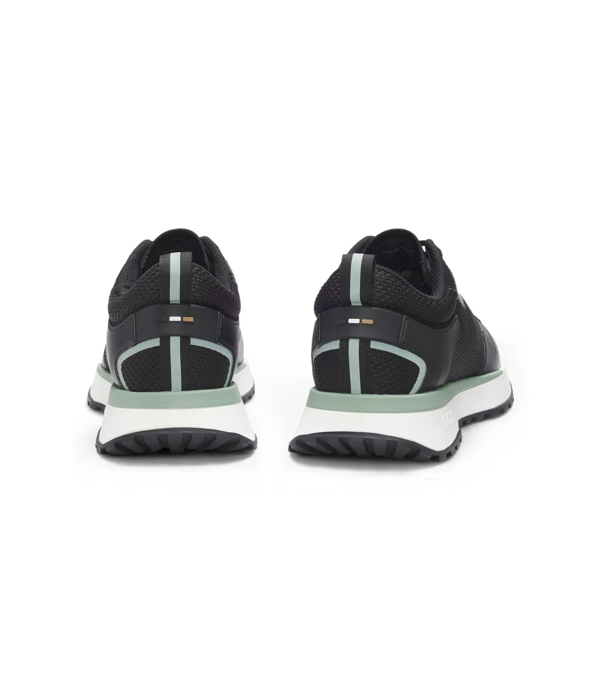 Boss Mesh Detail Trainers In Mixed Materials Black Black