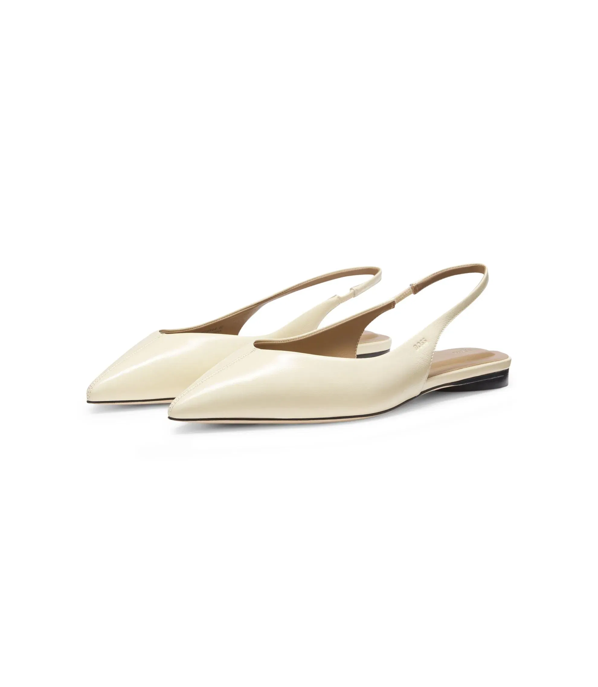 Boss Leather Pumps With Slingback Strap Light Beige Womens Light Beige