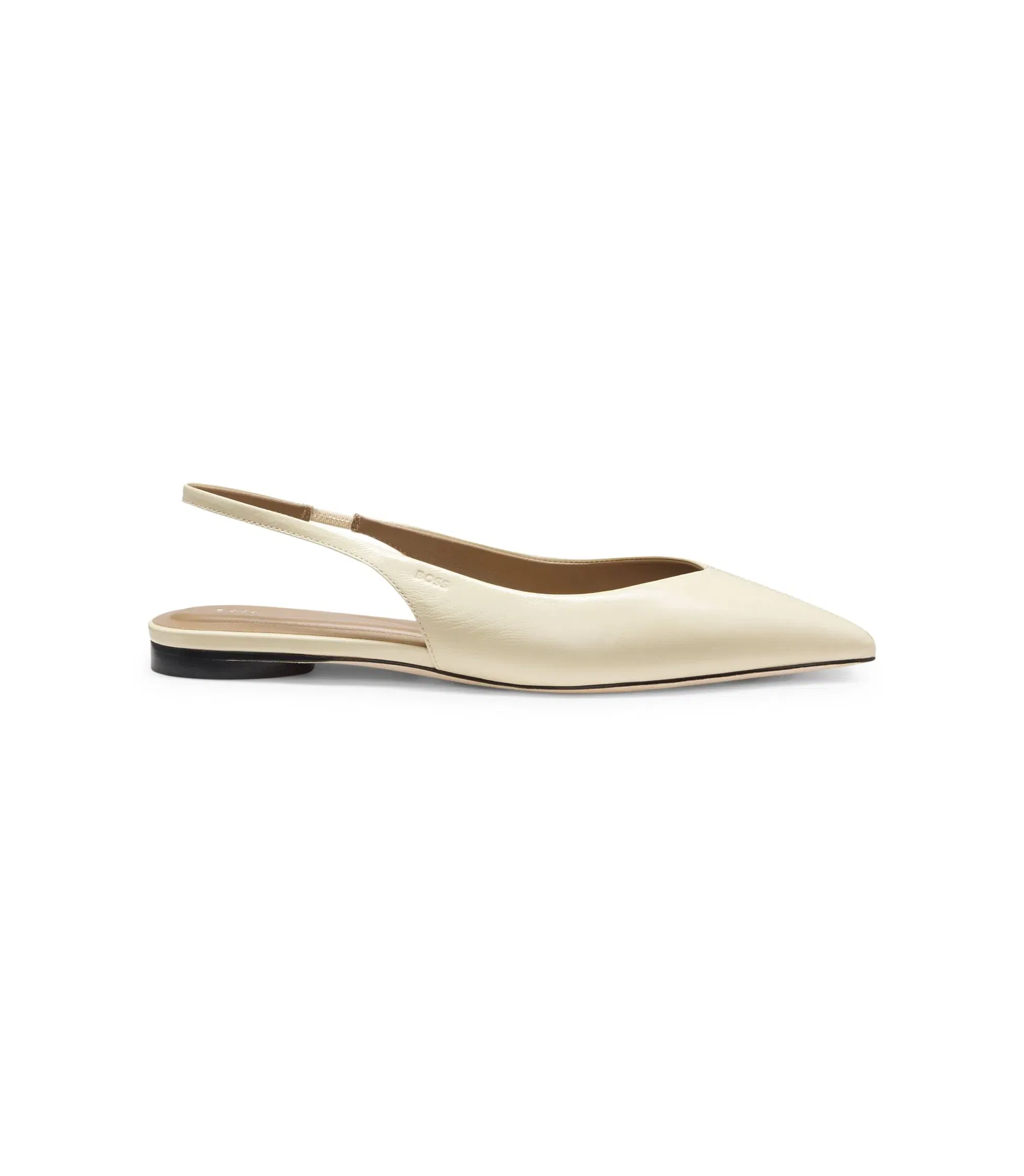 Boss Leather Pumps With Slingback Strap Light Beige Womens Light Beige