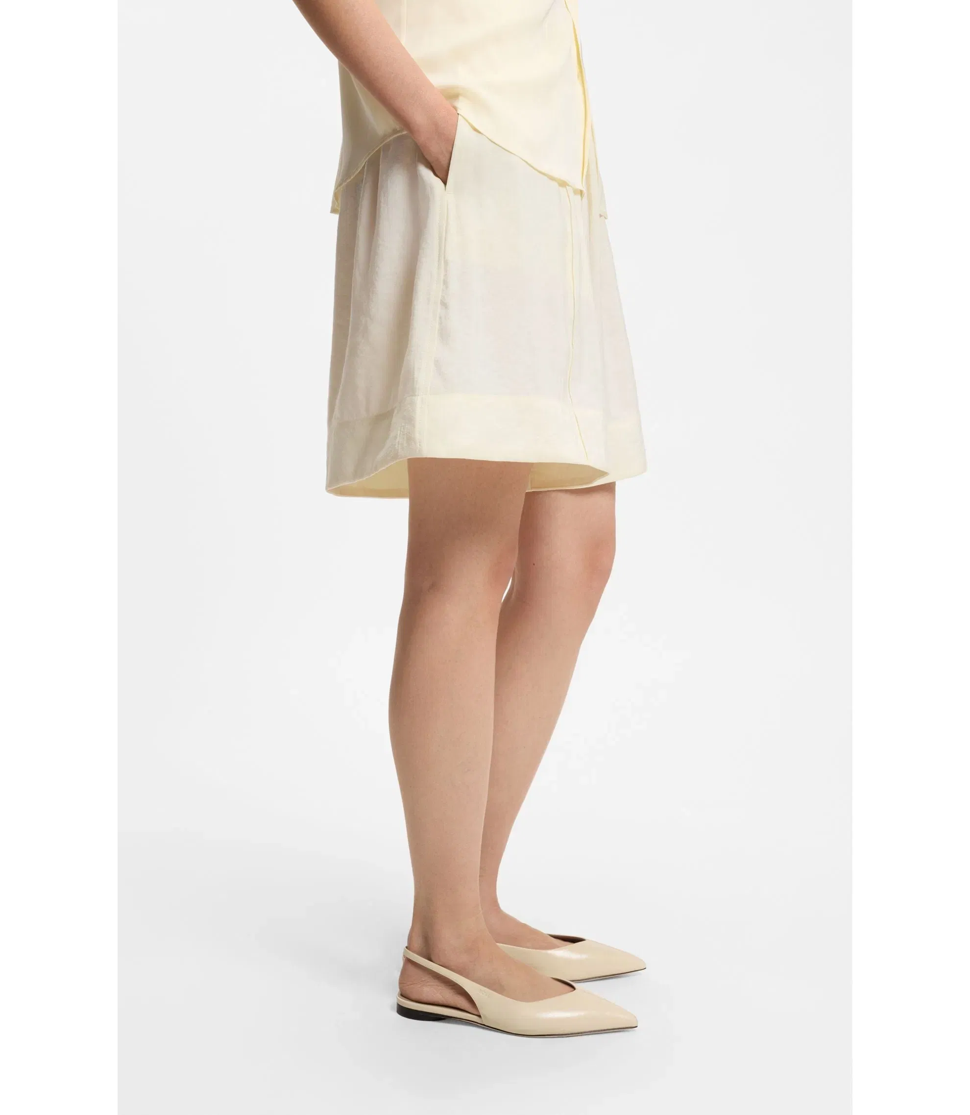 Boss Leather Pumps With Slingback Strap Light Beige Womens Light Beige