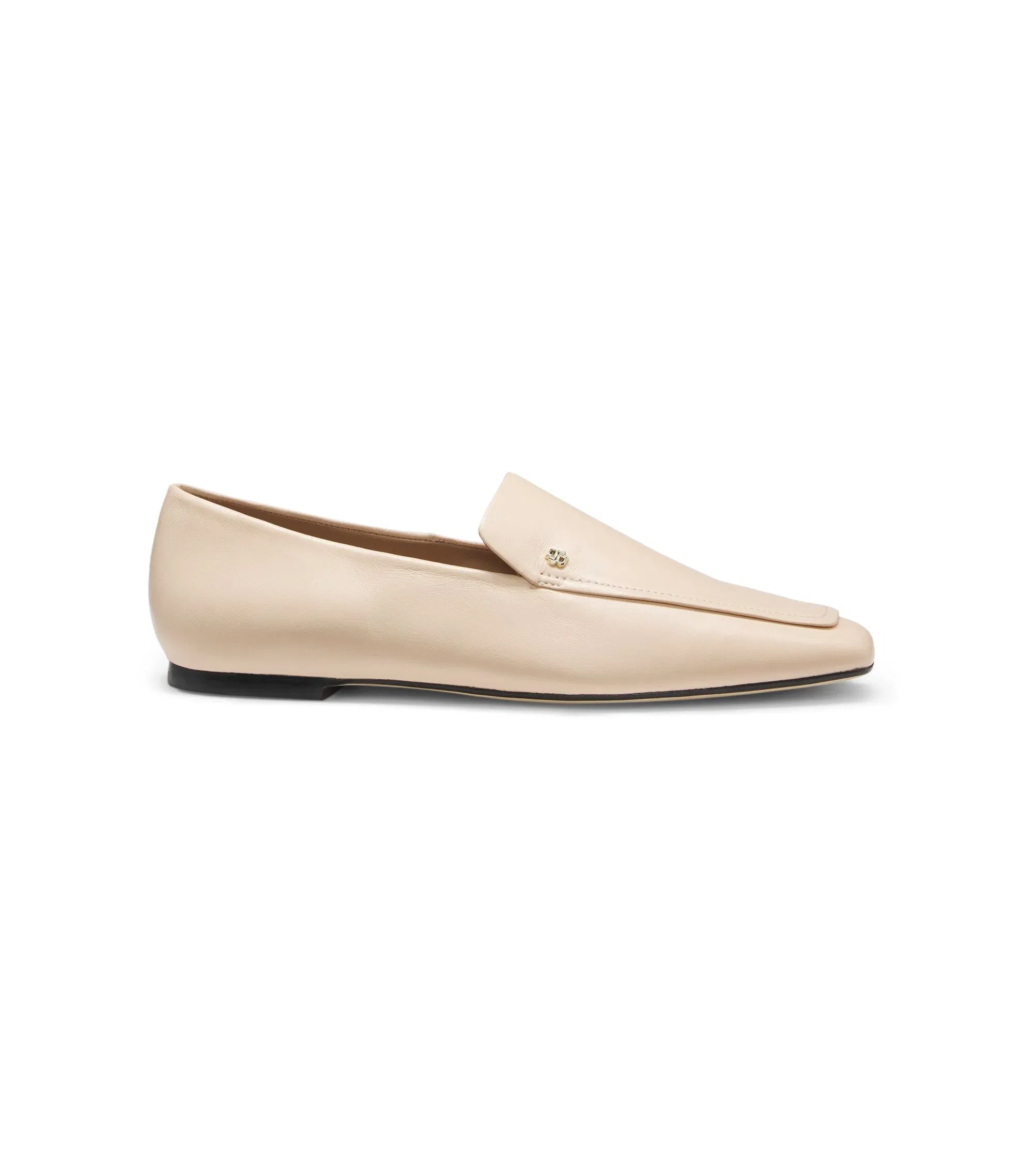 Boss Leather Loafers With Square Toe White Womens White