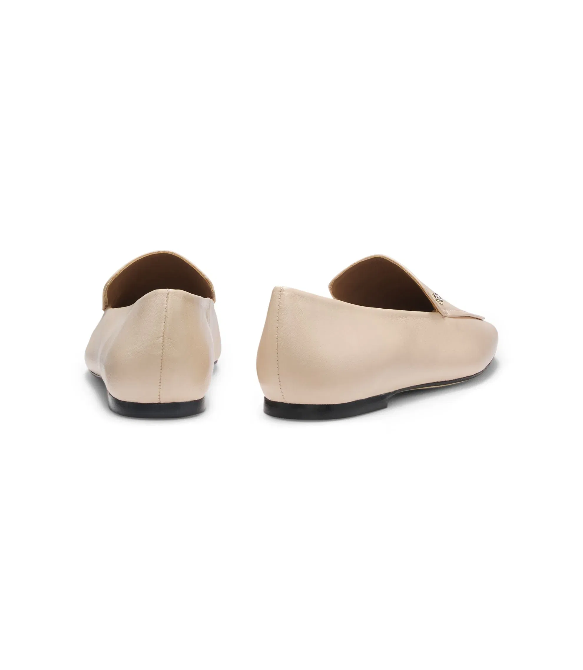 Boss Leather Loafers With Square Toe White Womens White